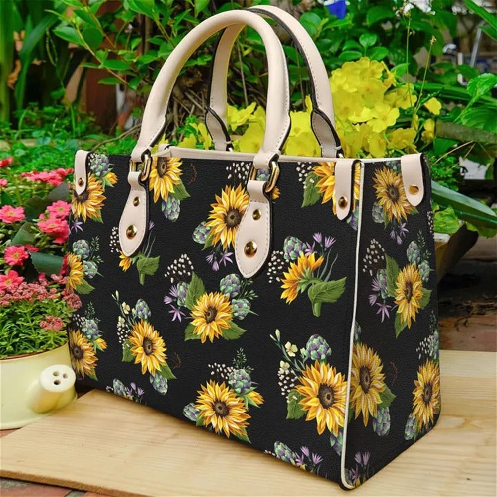 Sunflower Floral Leather Women Handbags Mother S Day Gifts For Mom
