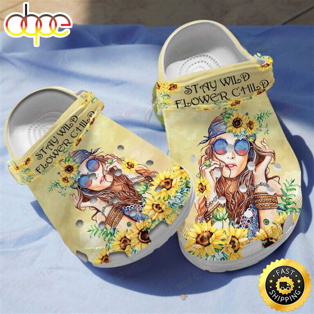 Sunflower Hippie Girl Shoes Clog Shoess Clogs Gifts For Women Girls Uh6i1e