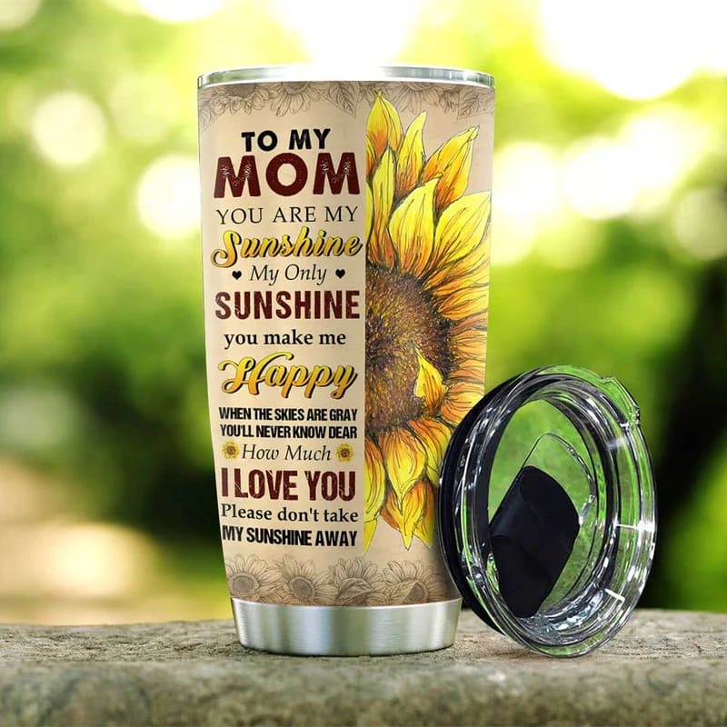 Sunflower Mom Stainless Steel Tumbler Cup Irwpyi