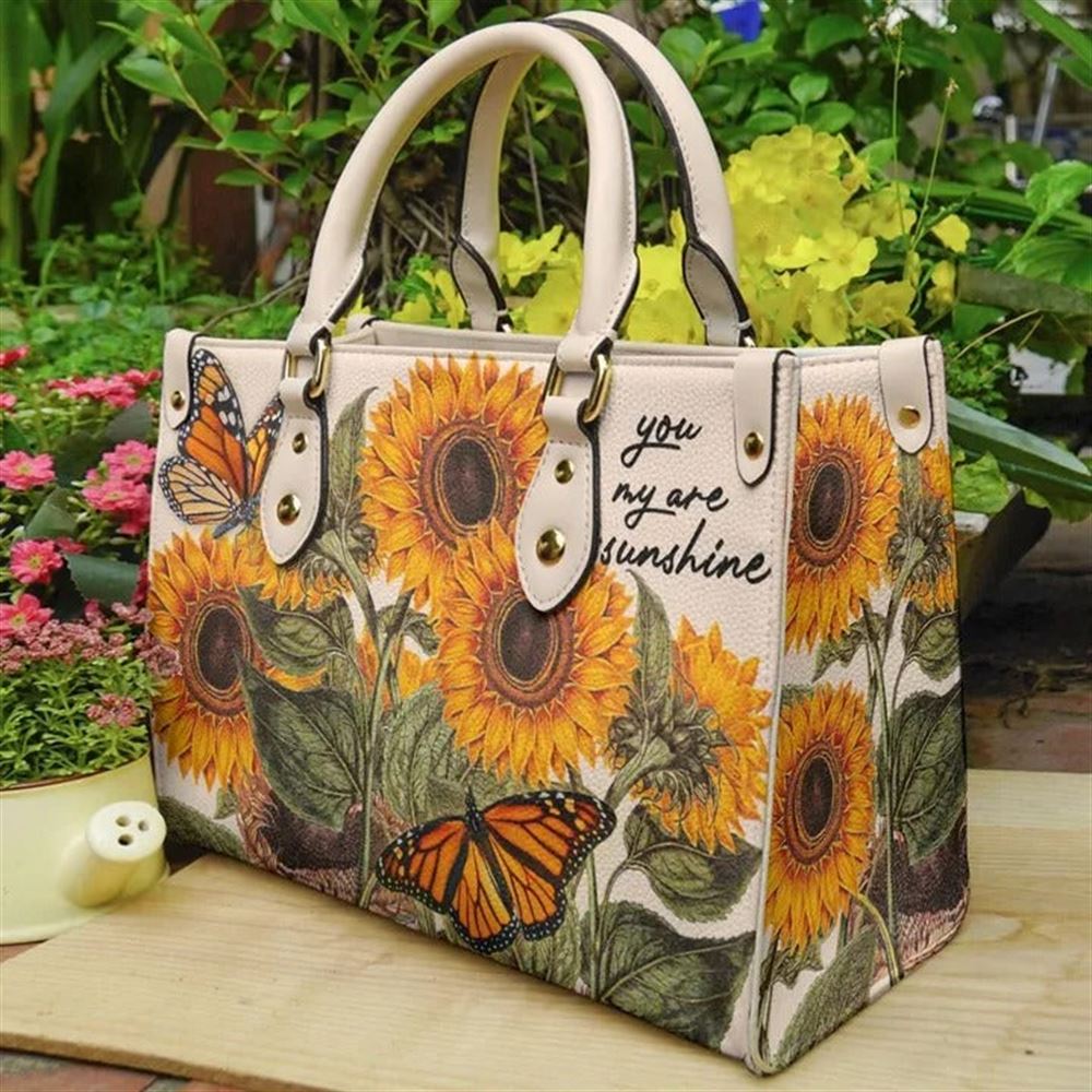 Sunflower You Are My Sunshine Leather Women Handbags Mother S Day Gifts For Mom  
