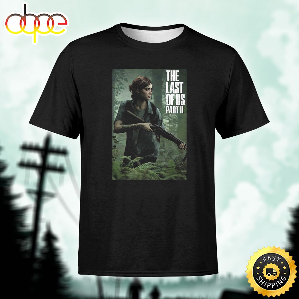 The Last Of Us 2 Ellie Poster Unisex Black T Shirt Uvlb9j