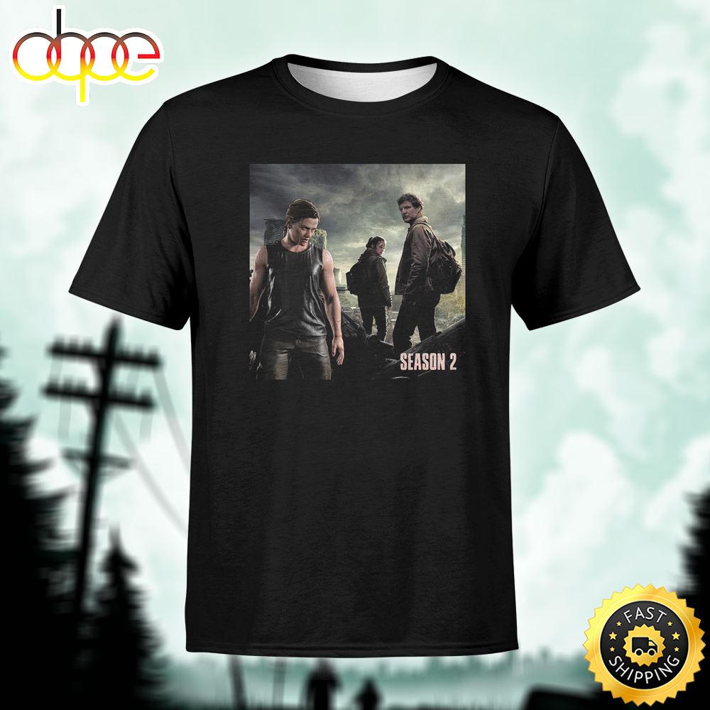 The Last Of Us Season 2 Poster Movie Unisex Black T Shirt Wpw0wj