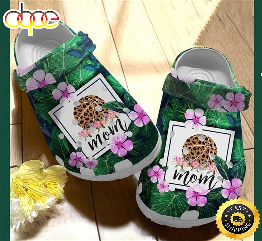 Tropical Mom Basketball Pattern Crocs Rubber Crocs Clog Shoes Comfy Footwear Efq82q