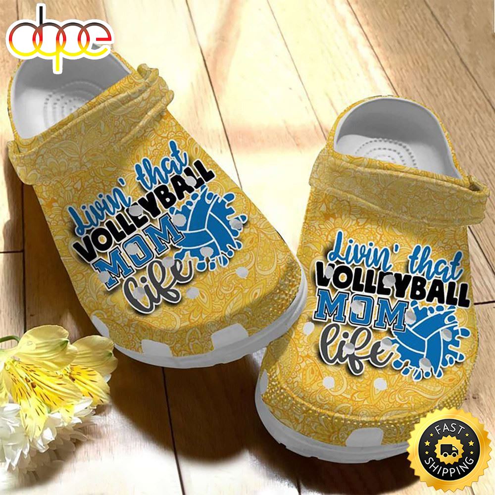 Volleyball Mom Gold Indian Doodle Ornament Rubber Crocs Clog Shoes Comfy Footwear