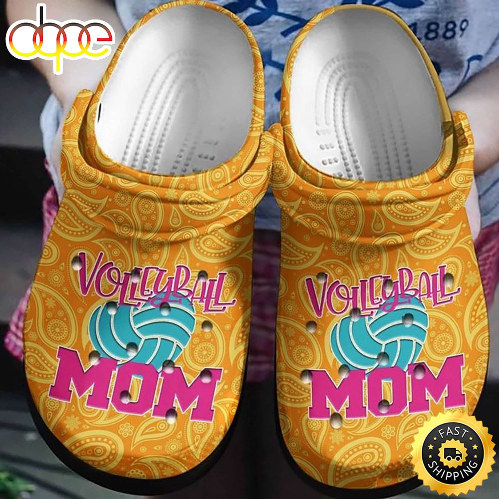 Volleyball Mom Paisley Bandana Rubber Crocs Clog Shoes Comfy Footwear Qcmwcu