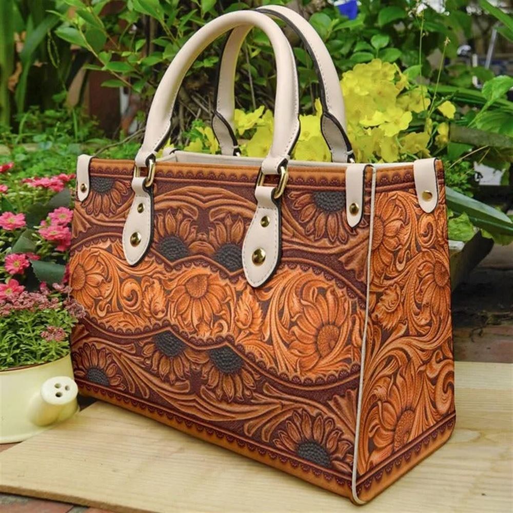 Wooden Sunflower Leather Women Handbags Mother S Day Gifts For Mom 