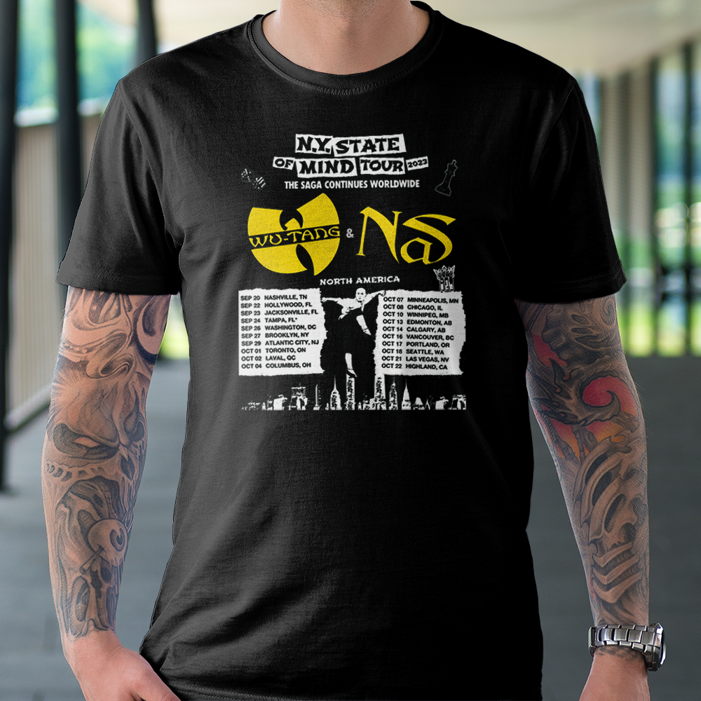 Wutang & Nas N.Y State Of Mind Tour 2023 The Saga Continues Worldwide North America Unisex Tshirt