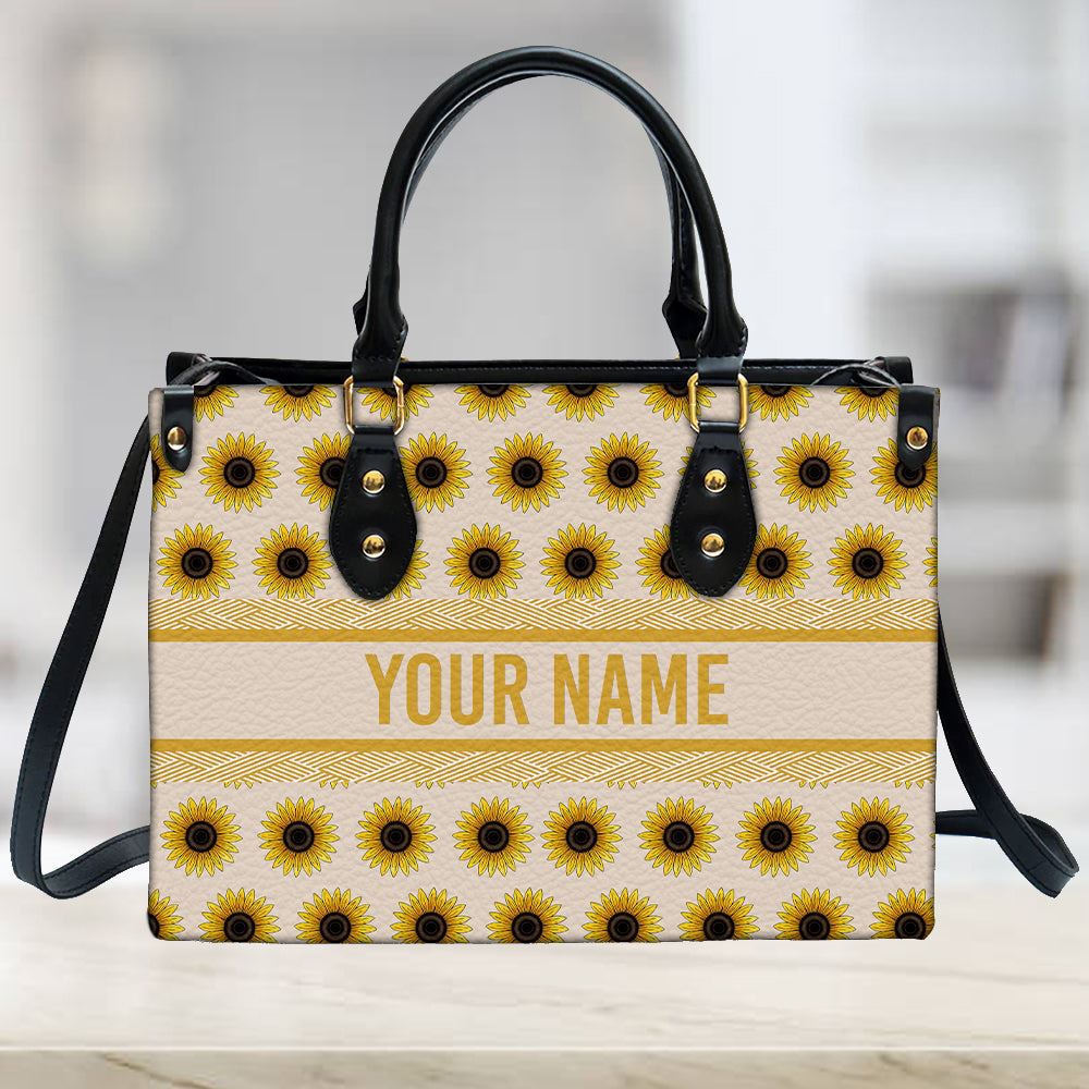 Yellow Sunflower Purse Personalized Leather Bag Women S Pu Leather Bag Mom Gifts For Mothers Day 