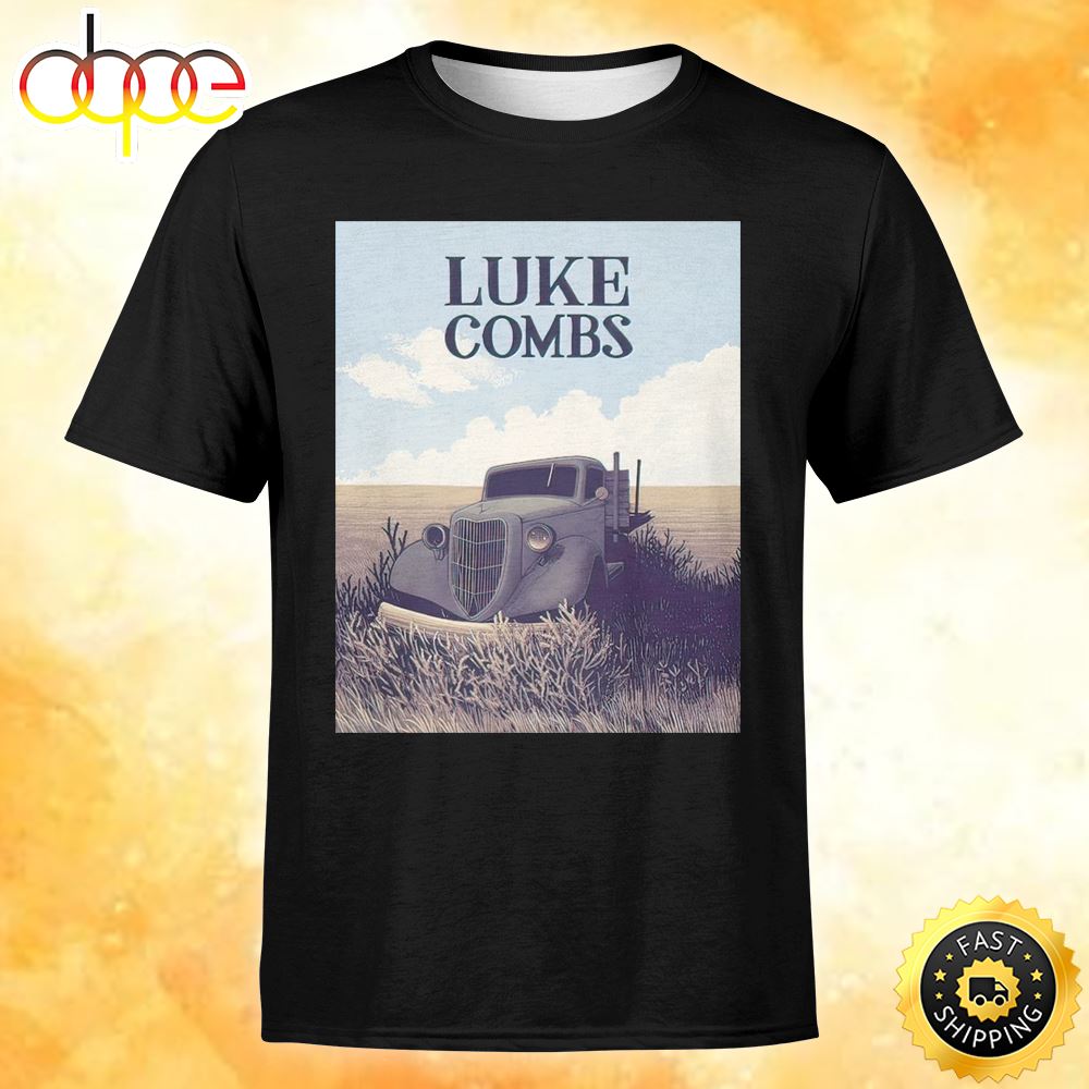 The Luke Combs 2023 World Tour Stops In Indianapolis Unisex Black T-shirt