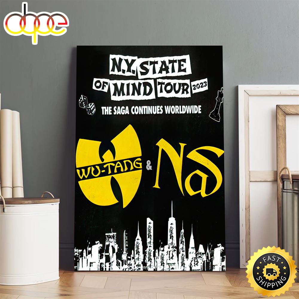 Wu-tang Clan & Nas New York State Of Mind Tour 2023 Poster Canvas