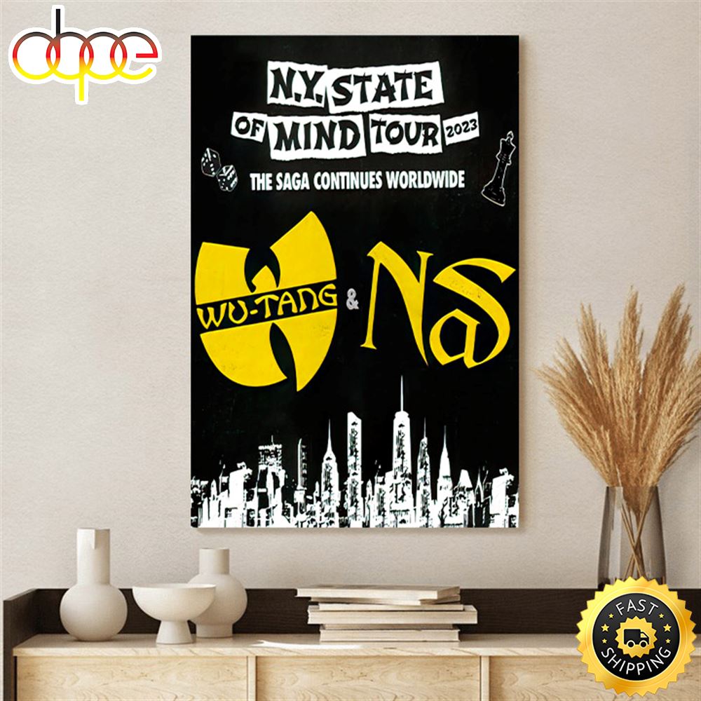 Wu-tang Clan & Nas New York State Of Mind Tour 2023 Poster Canvas