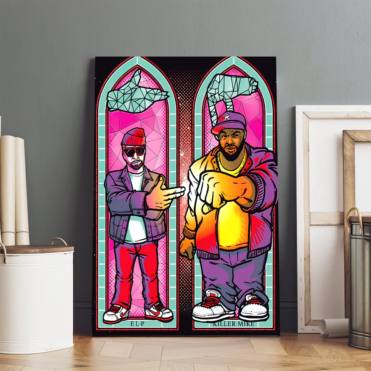 Run The Jewels RTJ Stained Glass Print Canvas Poster