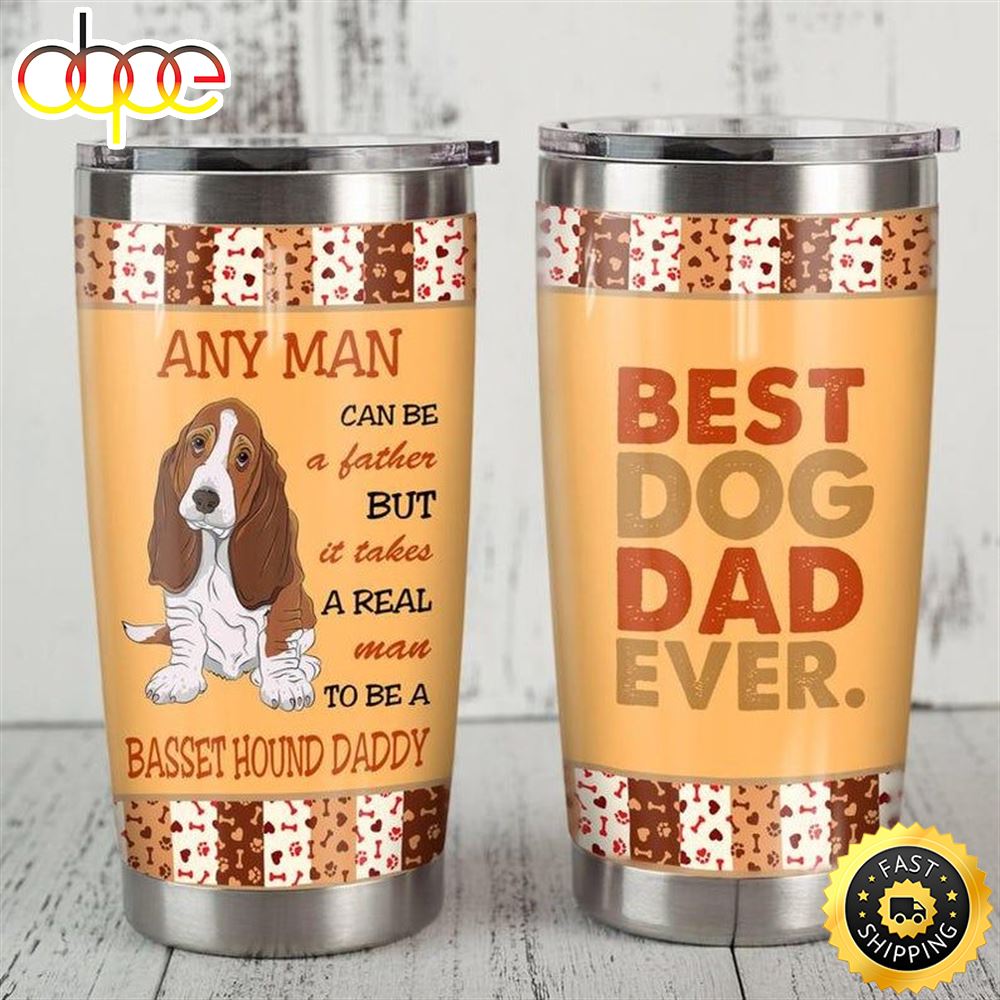 Basset Hound Dog Best Dog Dad Ever Gift For Lover Day Travel Tumbler Qz9f1d