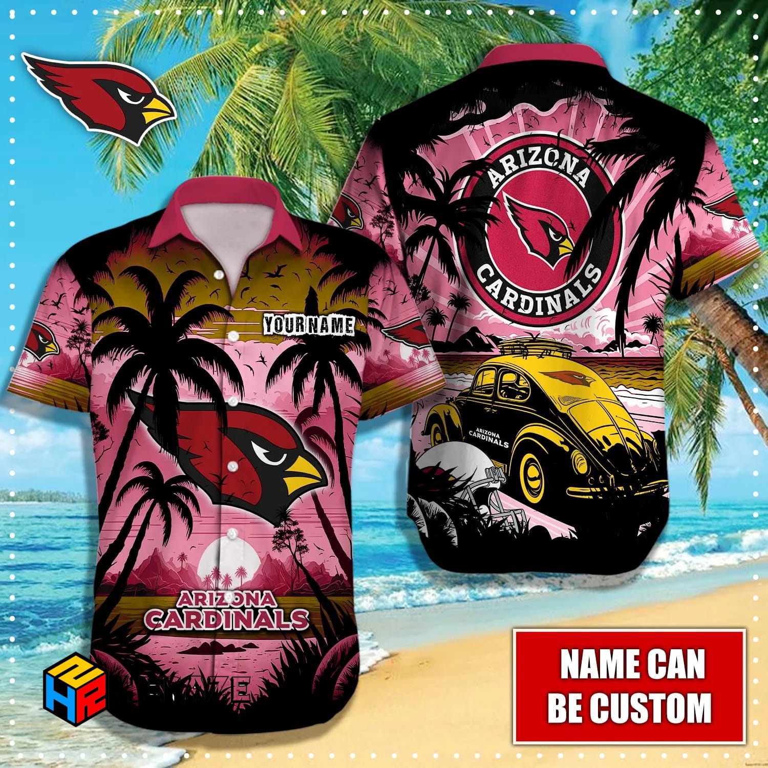 Custom Name Arizona Cardinals NFL Aloha Hawaiian Shirt Pwglev