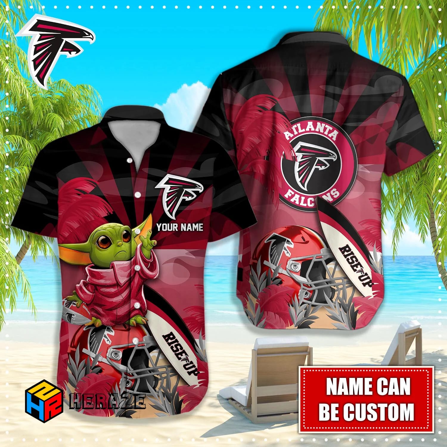 Custom Name Atlanta Falcons NFL Aloha Hawaiian Shirt Dou6nz
