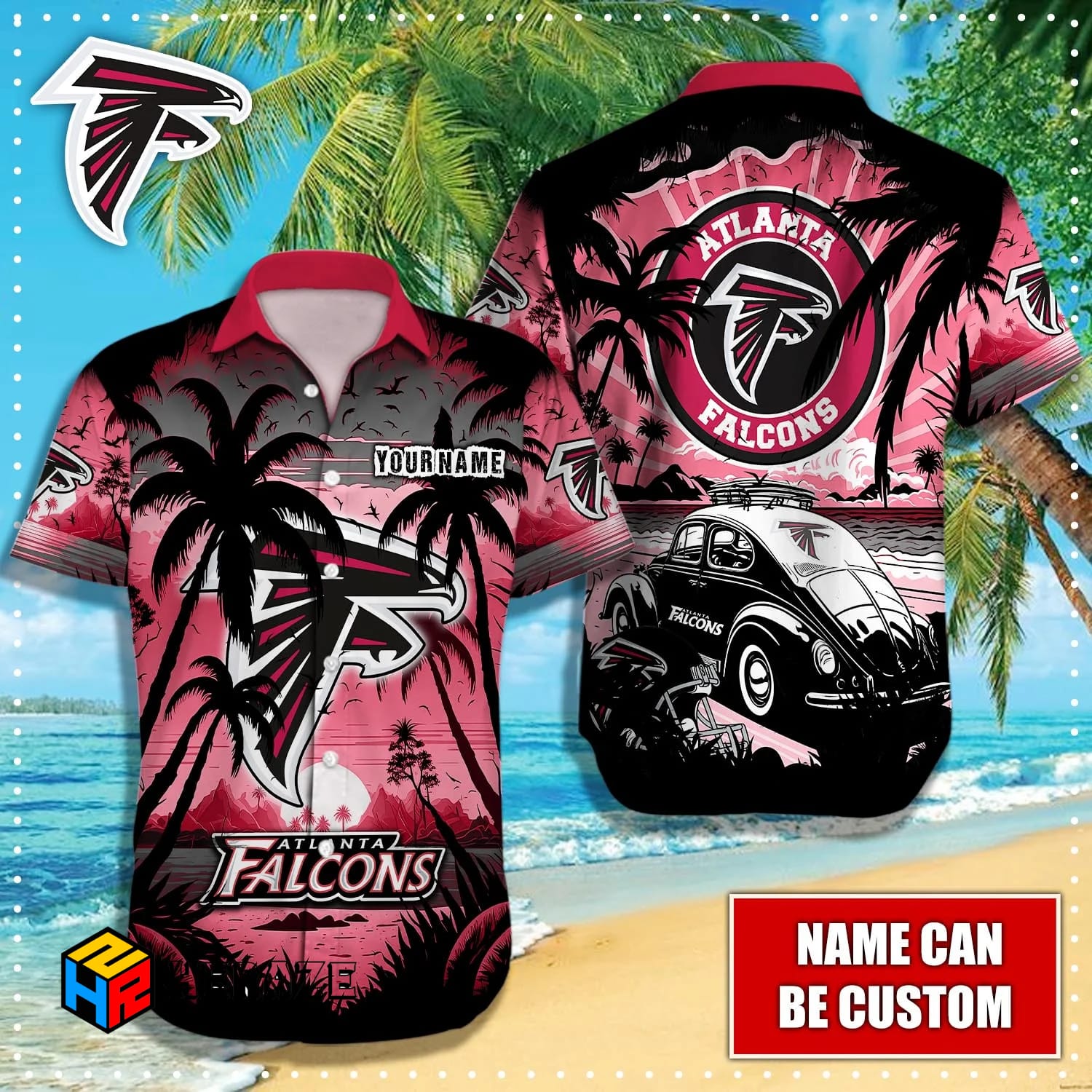 Custom Name Atlanta Falcons NFL Aloha Hawaiian Shirt