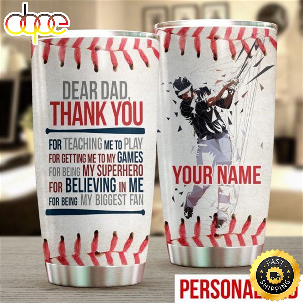 Custom Name Baseball Dad Gift Ideas For Dad Tumbler