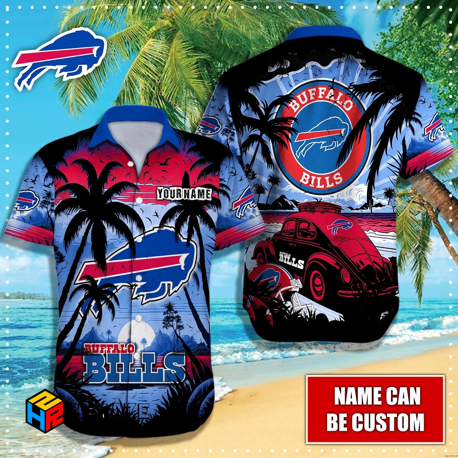 Custom Name Buffalo Bills NFL Aloha Hawaiian Shirt Vfoksx