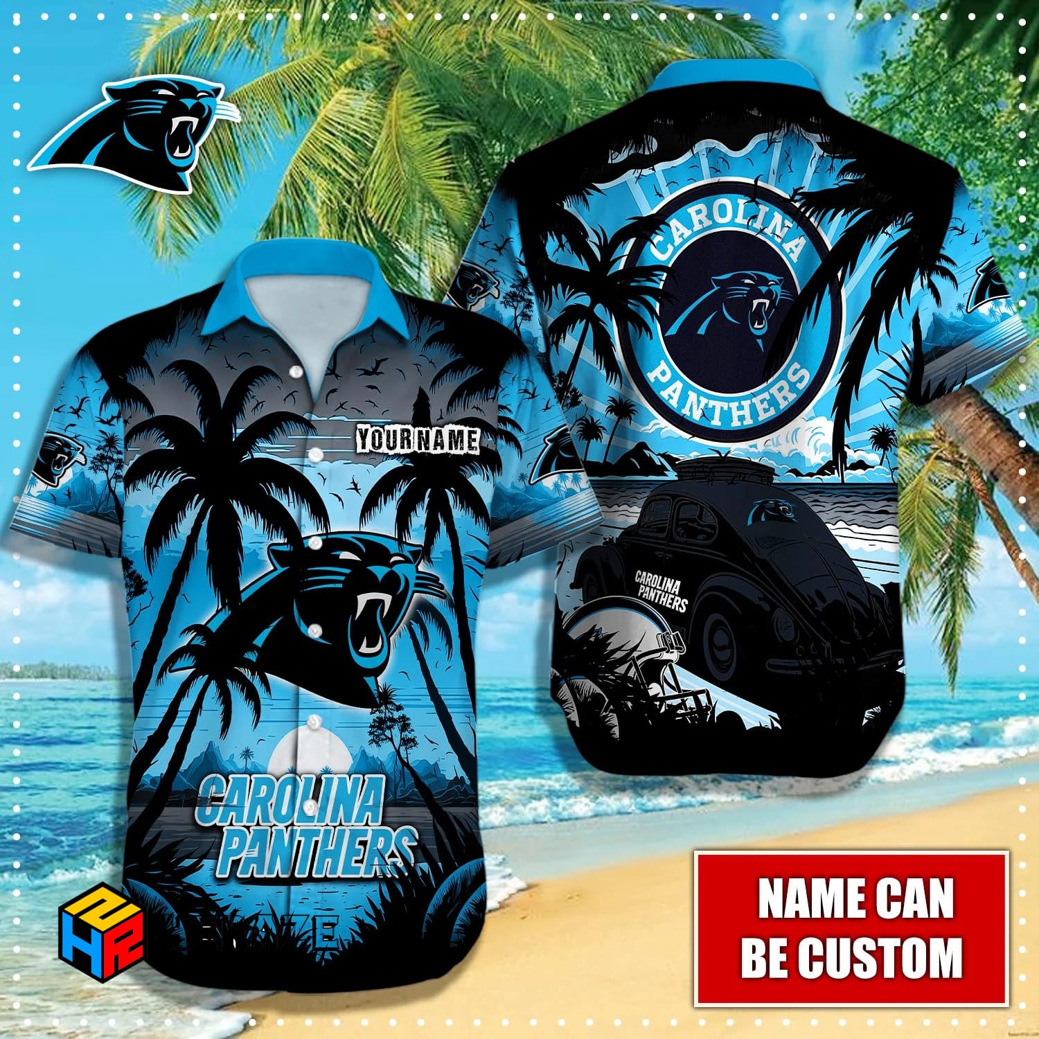 Custom Name Carolina Panthers NFL Aloha Hawaiian Shirt Ttf7lp