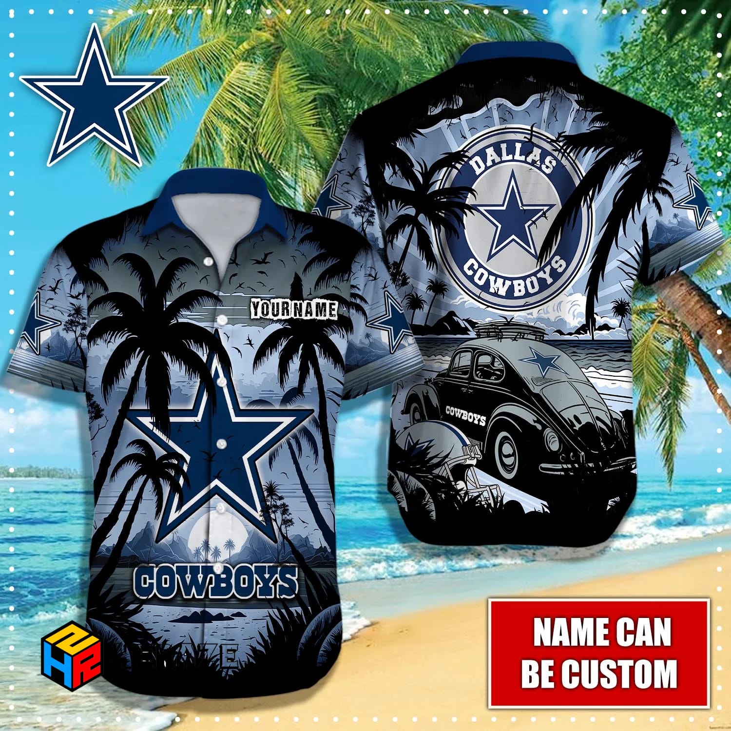 Custom Name Dallas Cowboys NFL Aloha Hawaiian Shirt –