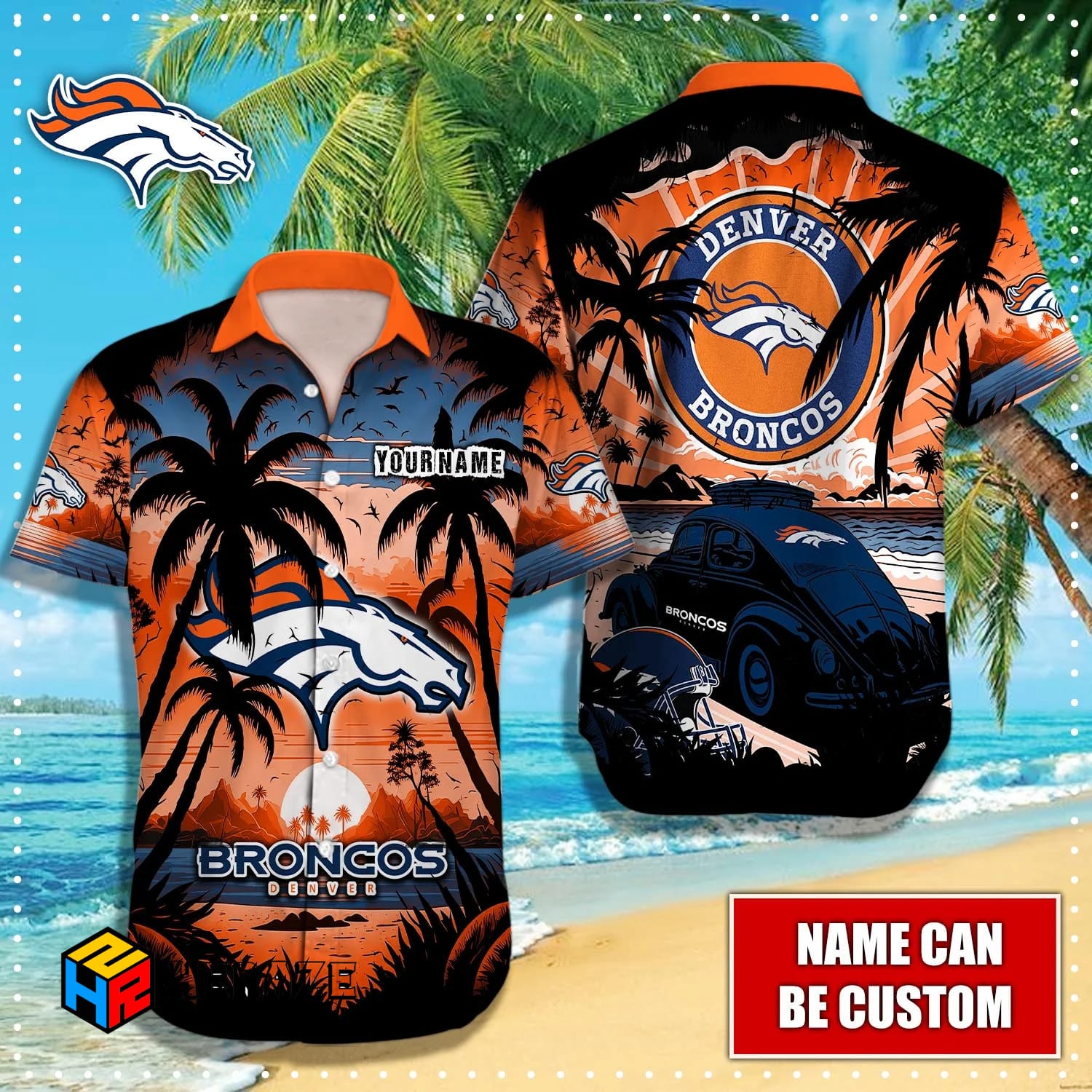 Custom Name Denver Broncos NFL Aloha Hawaiian Shirt D73d65