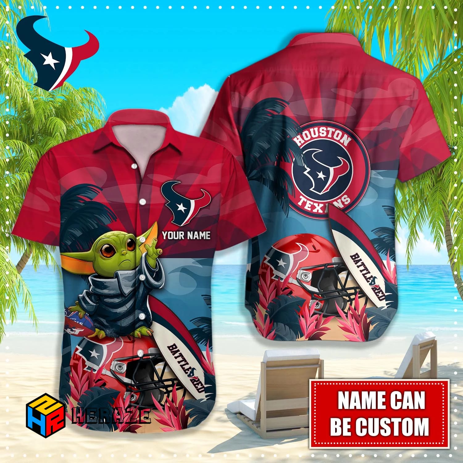 Custom Name Houston Texans NFL Aloha Hawaiian Shirt Ohbvdz