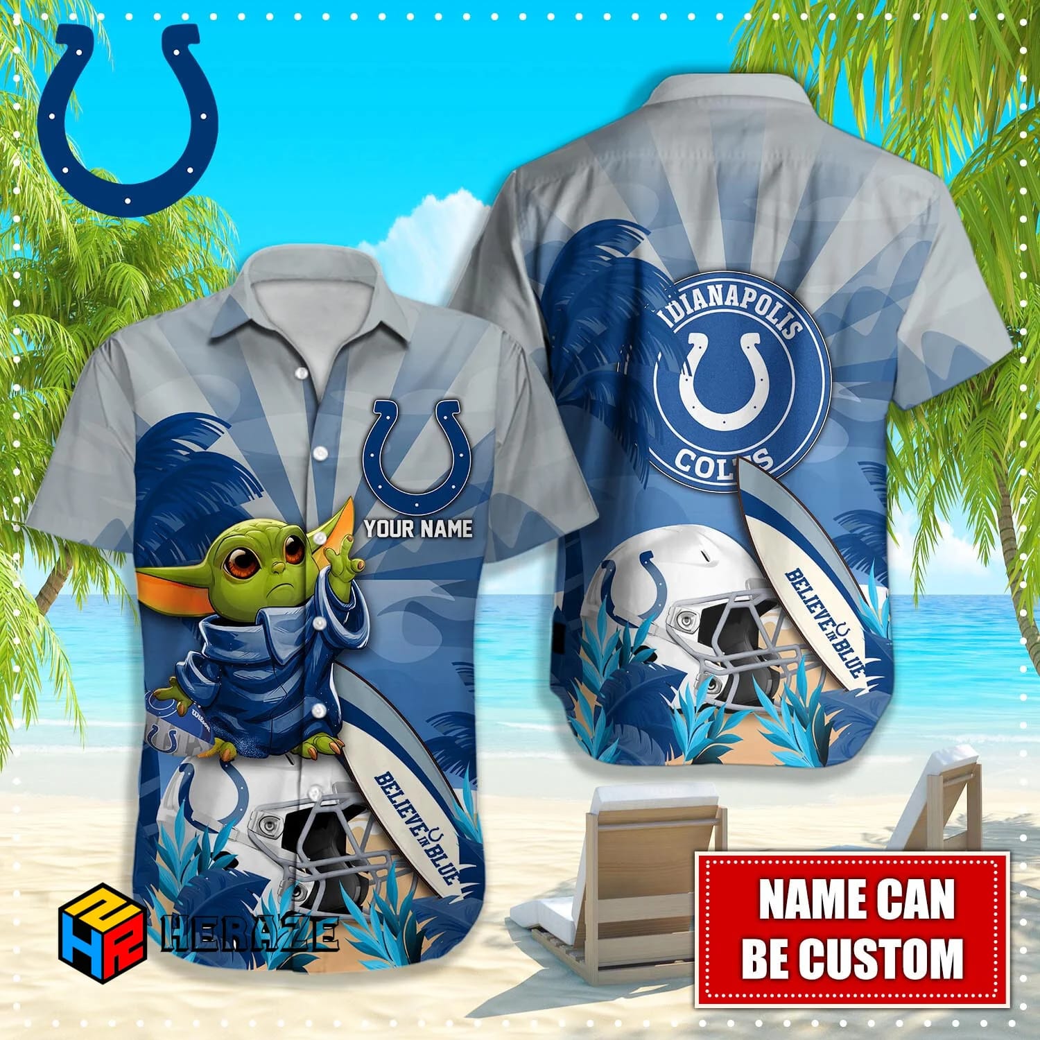 Custom Name Indianapolis Colts NFL Aloha Hawaiian Shirt