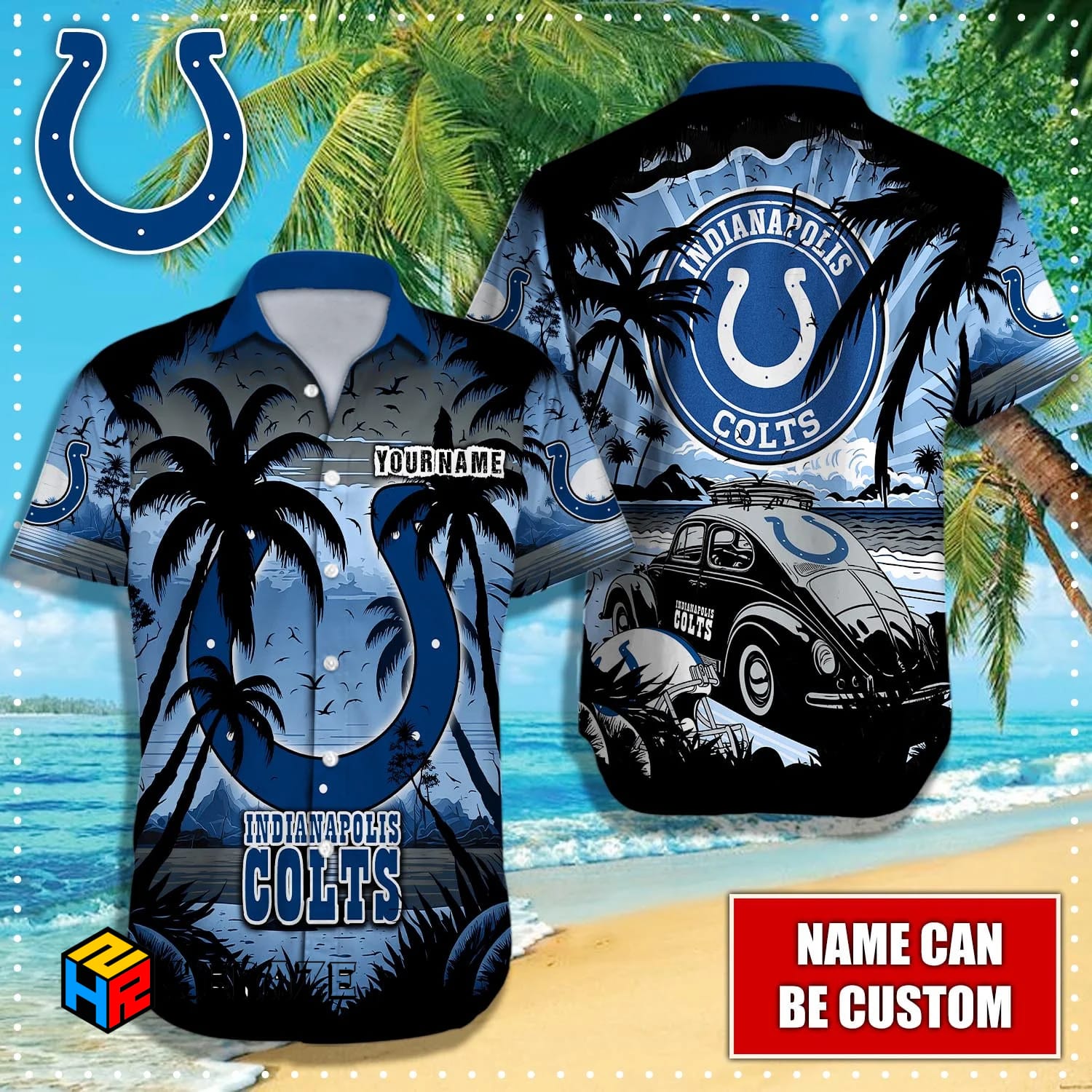 Custom Name Indianapolis Colts NFL Aloha Hawaiian Shirt Fgwusv