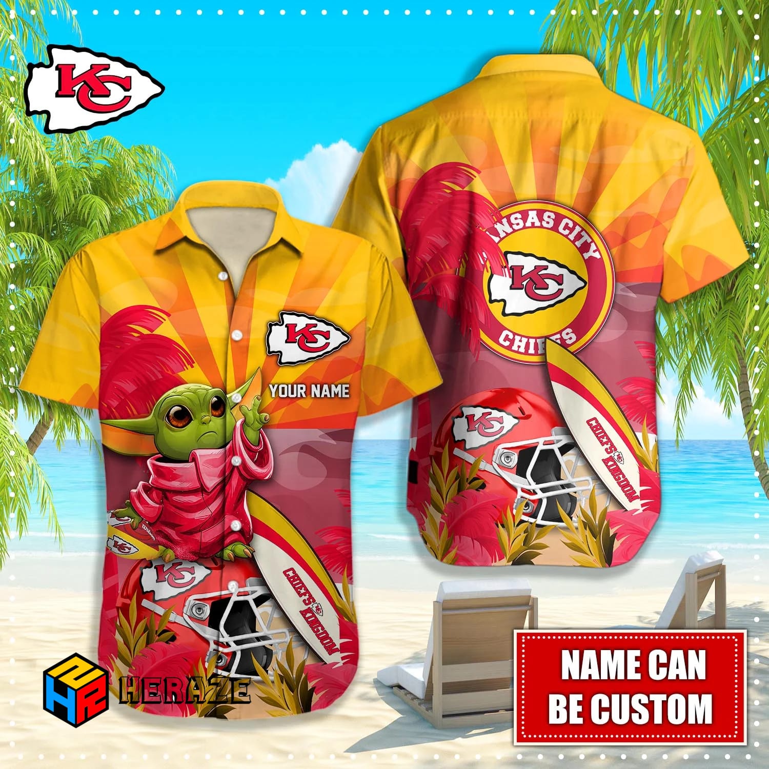 Custom Name Kansas City Chiefs NFL Aloha Hawaiian Shirt Qjdtmz