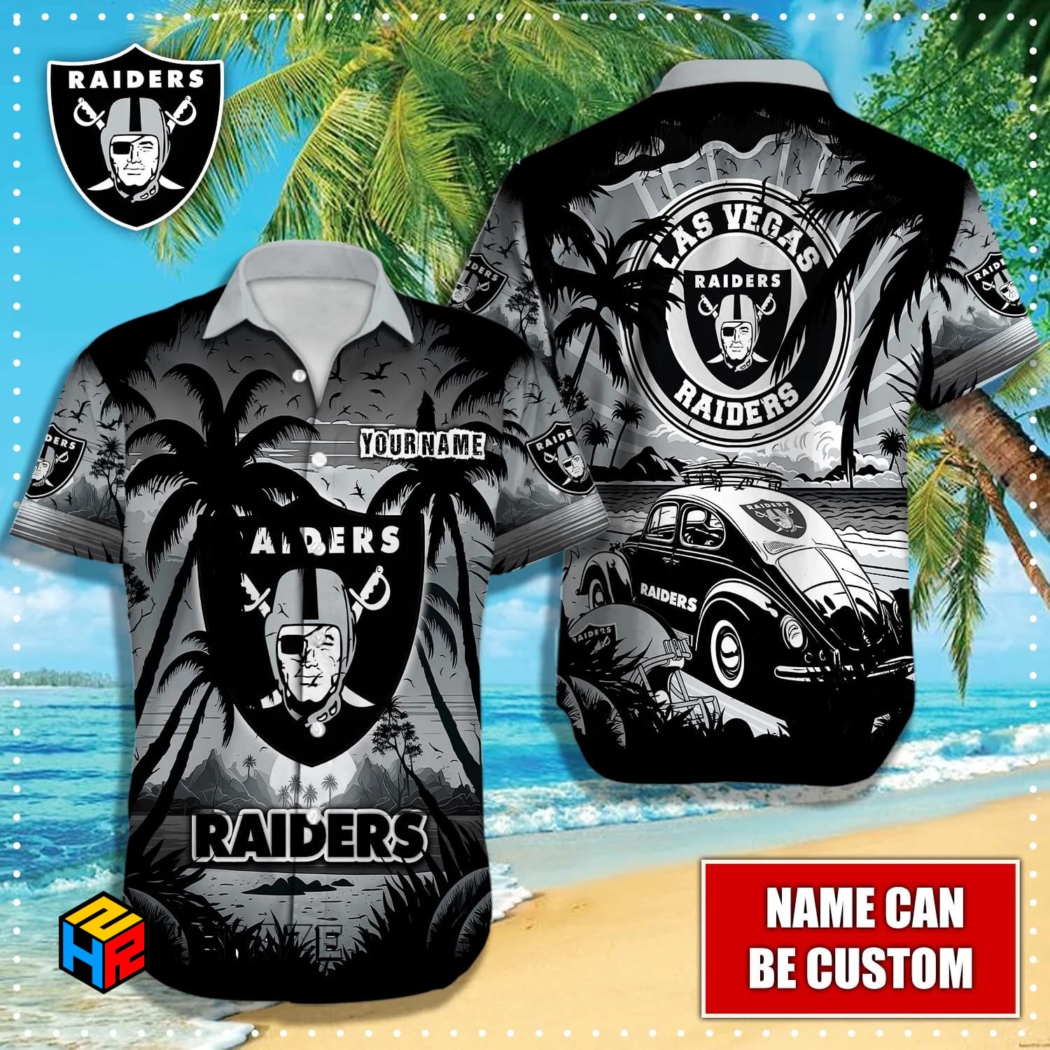 Custom Name Las Vegas Raiders NFL Aloha Hawaiian Shirt Kbjqpo