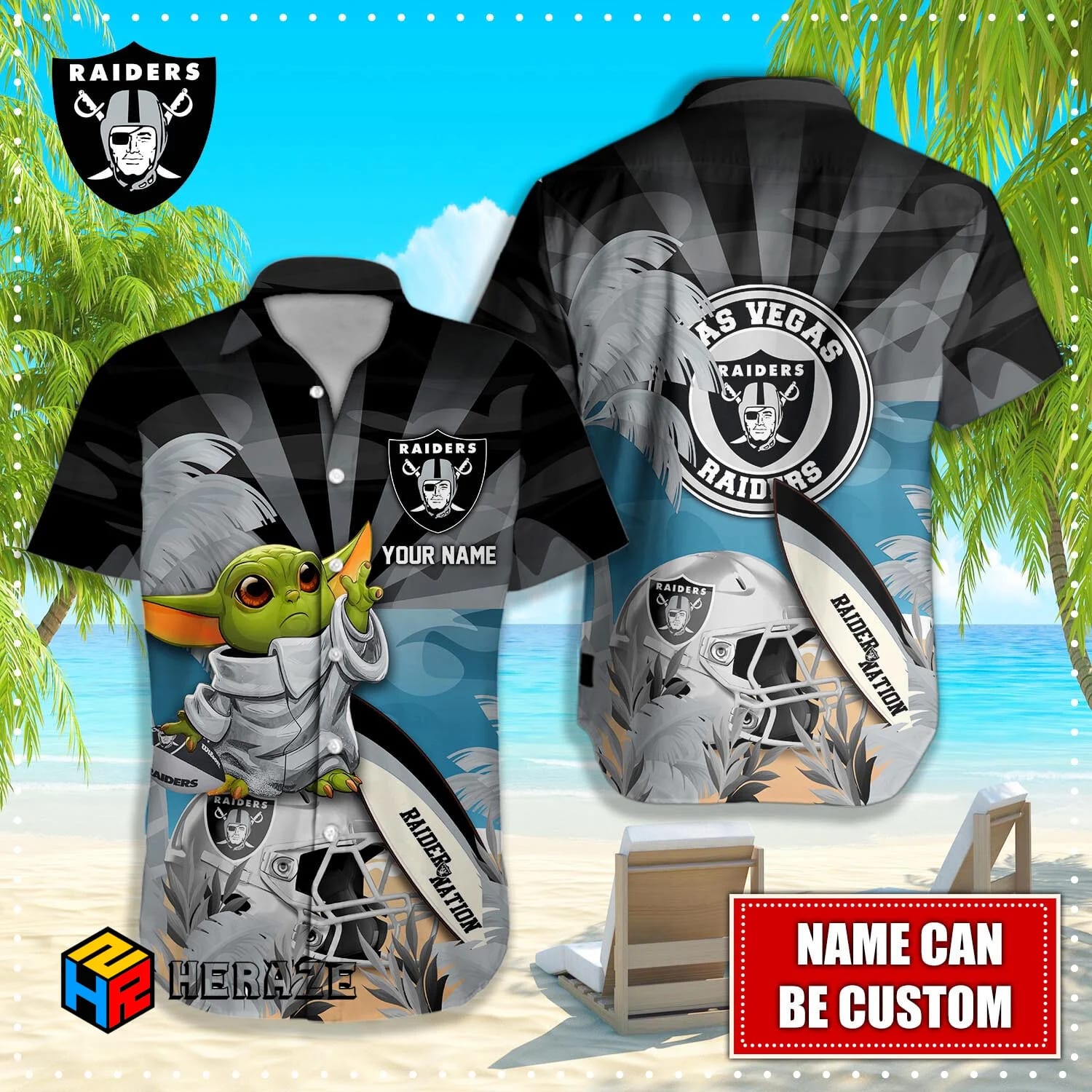 Custom Name Las Vegas Raiders NFL Aloha Hawaiian Shirt