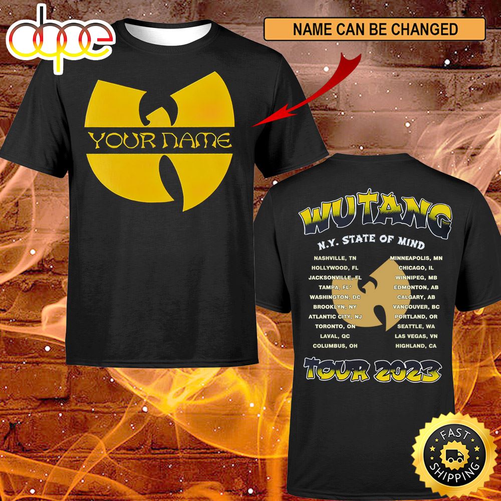 Custom Name Logo Basic Wutang And Nas N.Y State Of Mind Tour 2023 North American Dates T Shirt C8uhkf