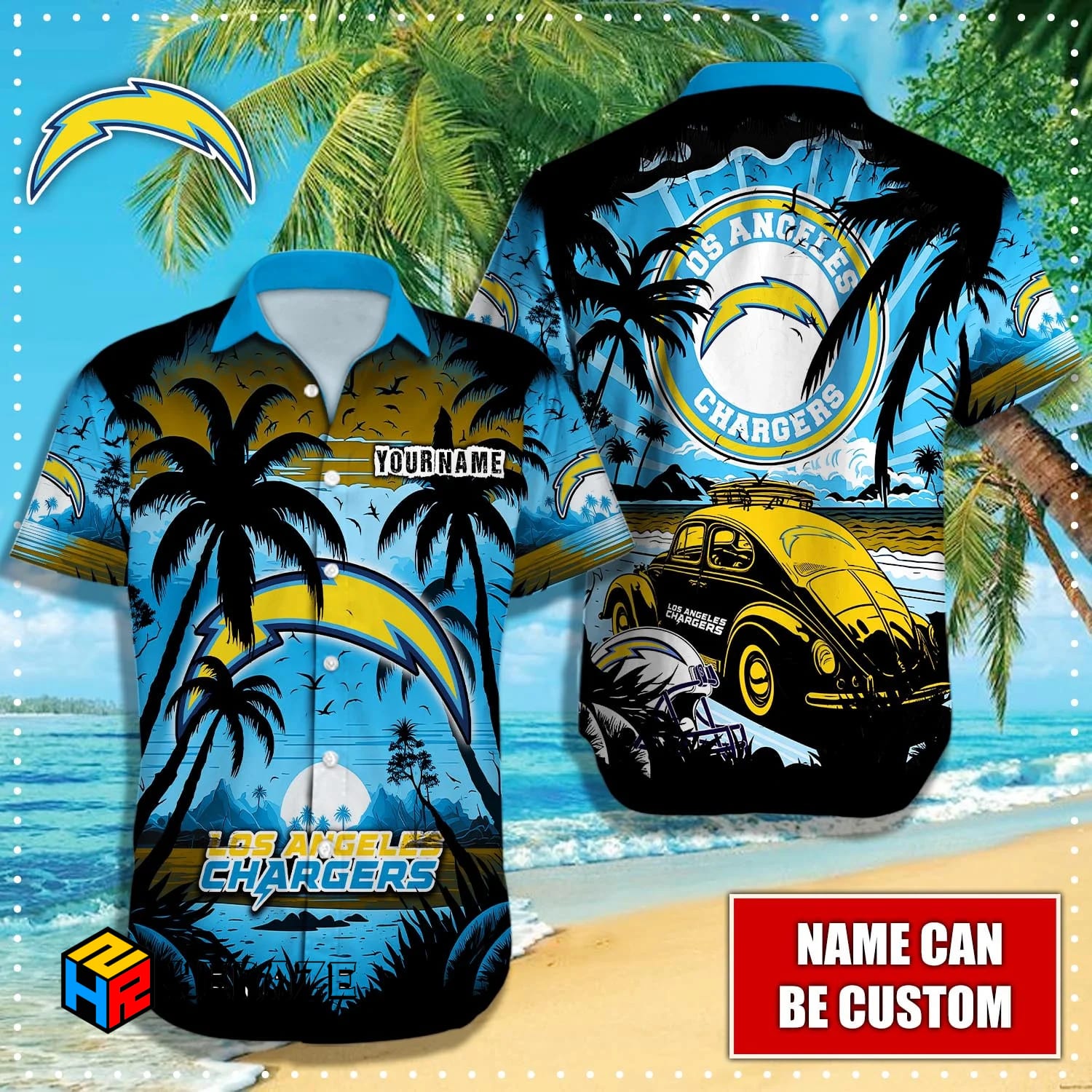 Custom Name Los Angeles Chargers NFL Aloha Hawaiian Shirt Nntyms