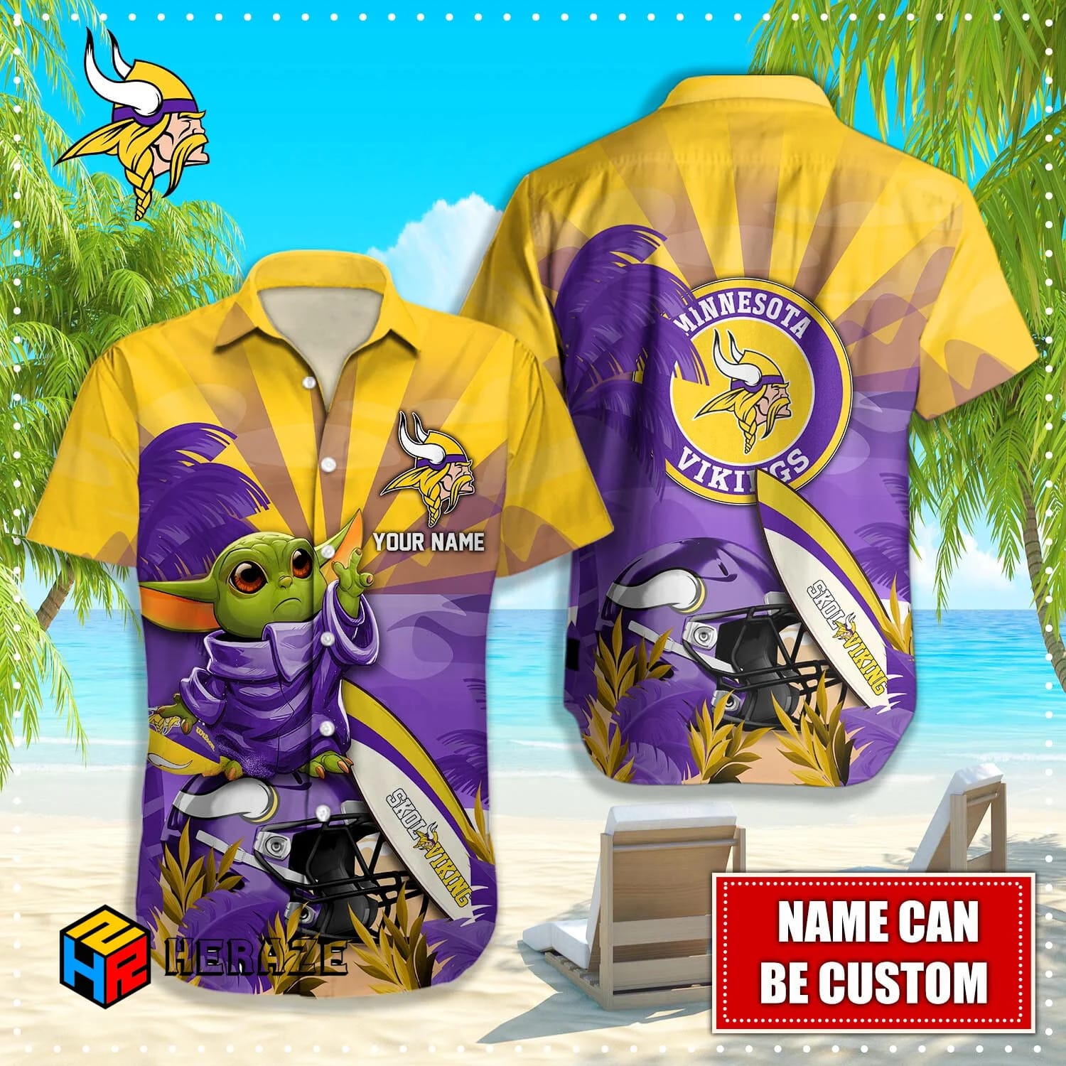 Custom Name Minnesota Vikings NFL Aloha Hawaiian Shirt Pbgfpg
