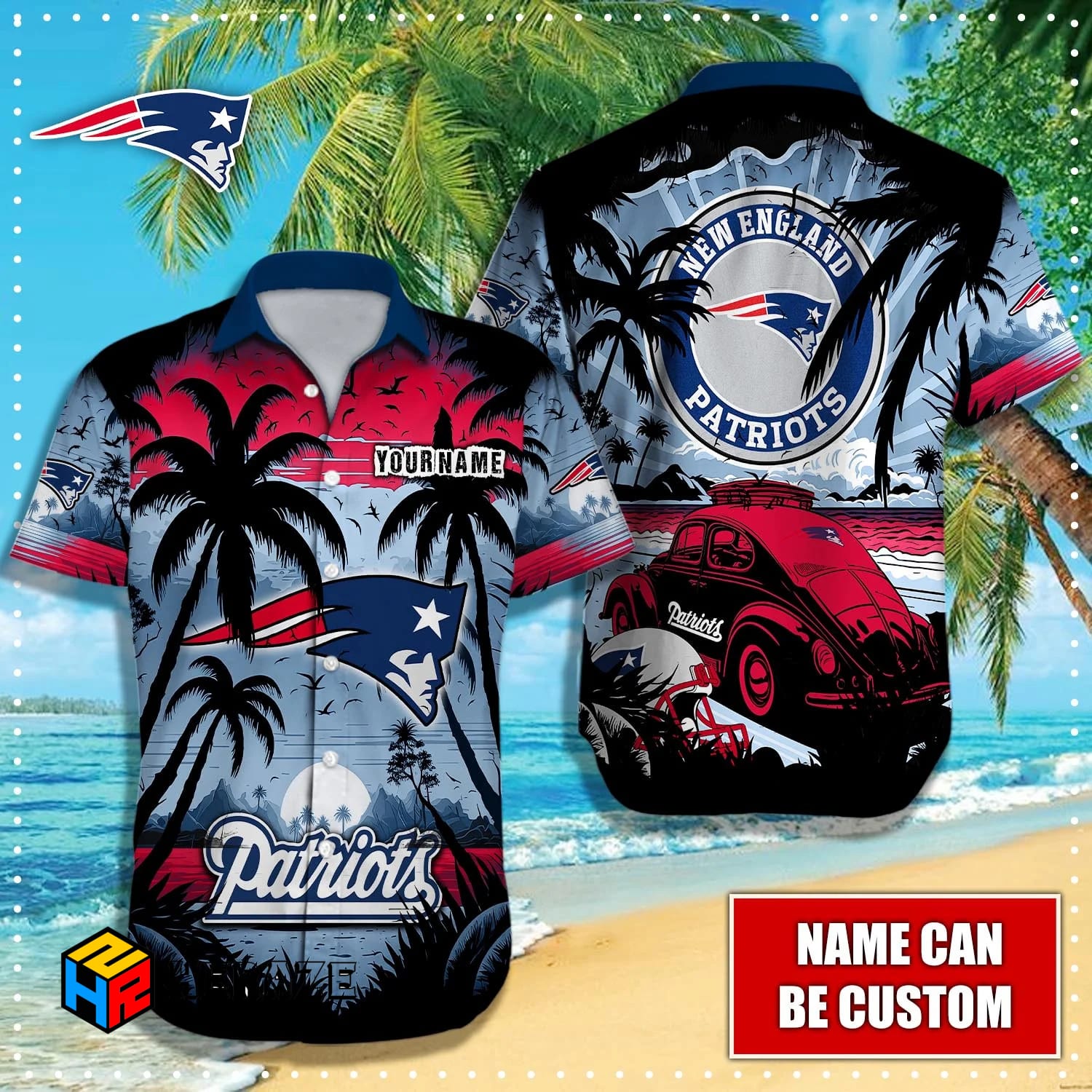 Custom Name New England Patriots NFL Aloha Hawaiian Shirt Bppfs3