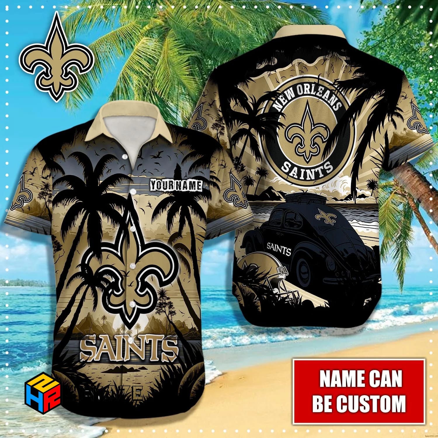 Custom Name New Orleans Saints NFL Aloha Hawaiian Shirt U9dtmn