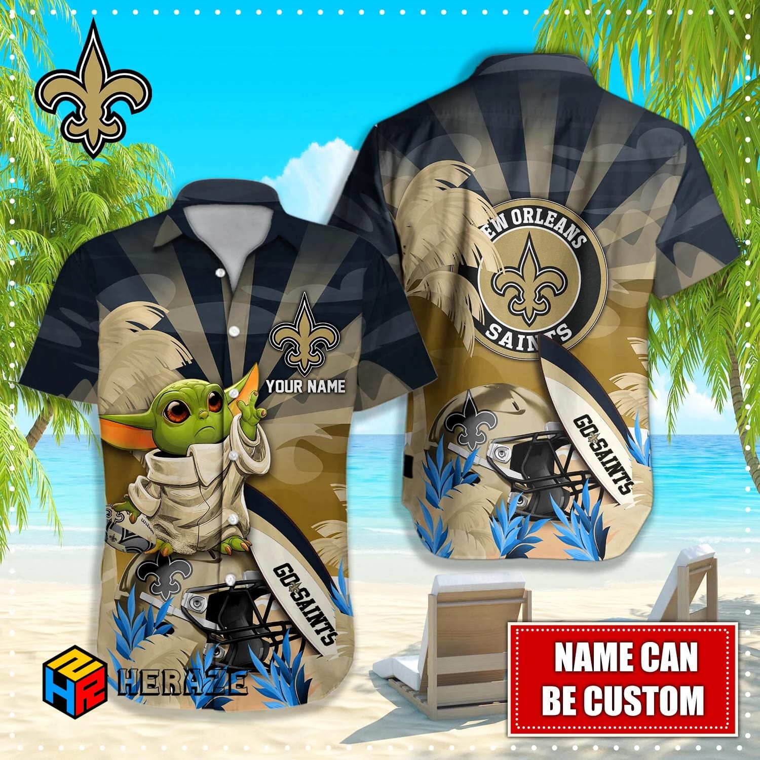 Custom Name New Orleans Saints NFL Aloha Hawaiian Shirt