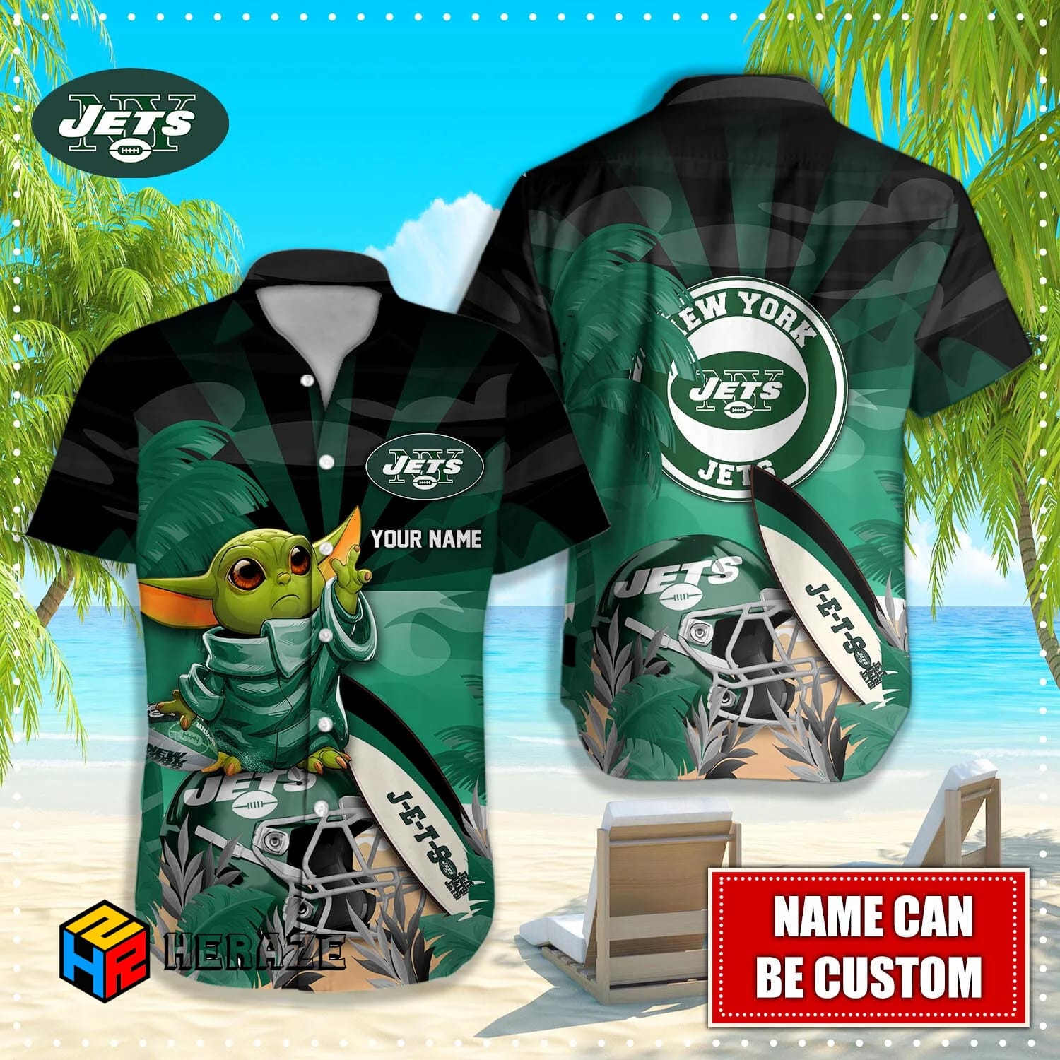Custom Name New York Jets NFL Aloha Hawaiian Shirt Xdekqw