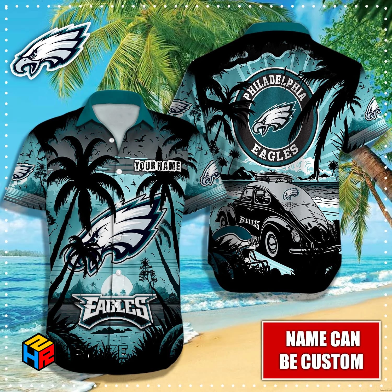 Custom Name Philadelphia Eagles NFL Aloha Hawaiian Shirt Rn7i1r