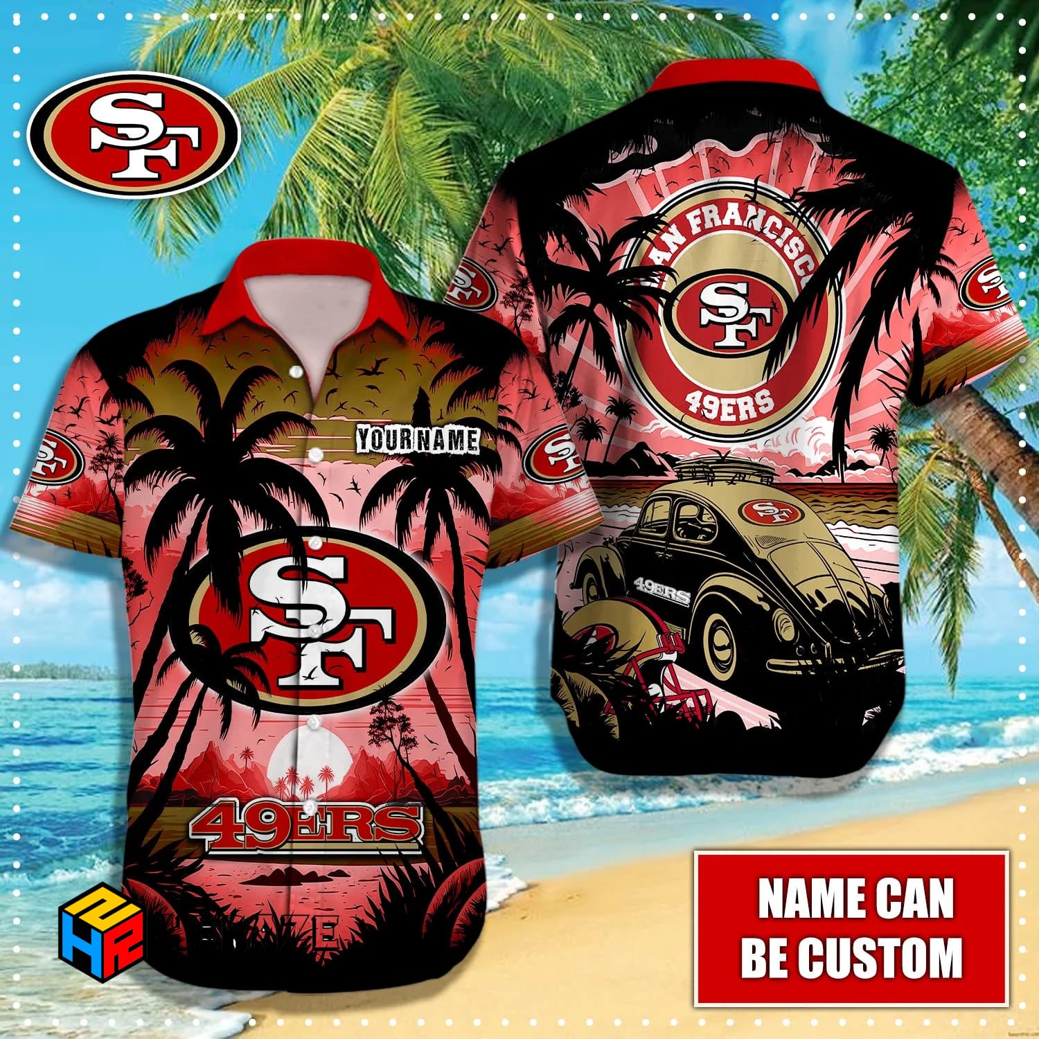 Custom Name San Francisco 49ers NFL Aloha Hawaiian Shirt Kicgf4