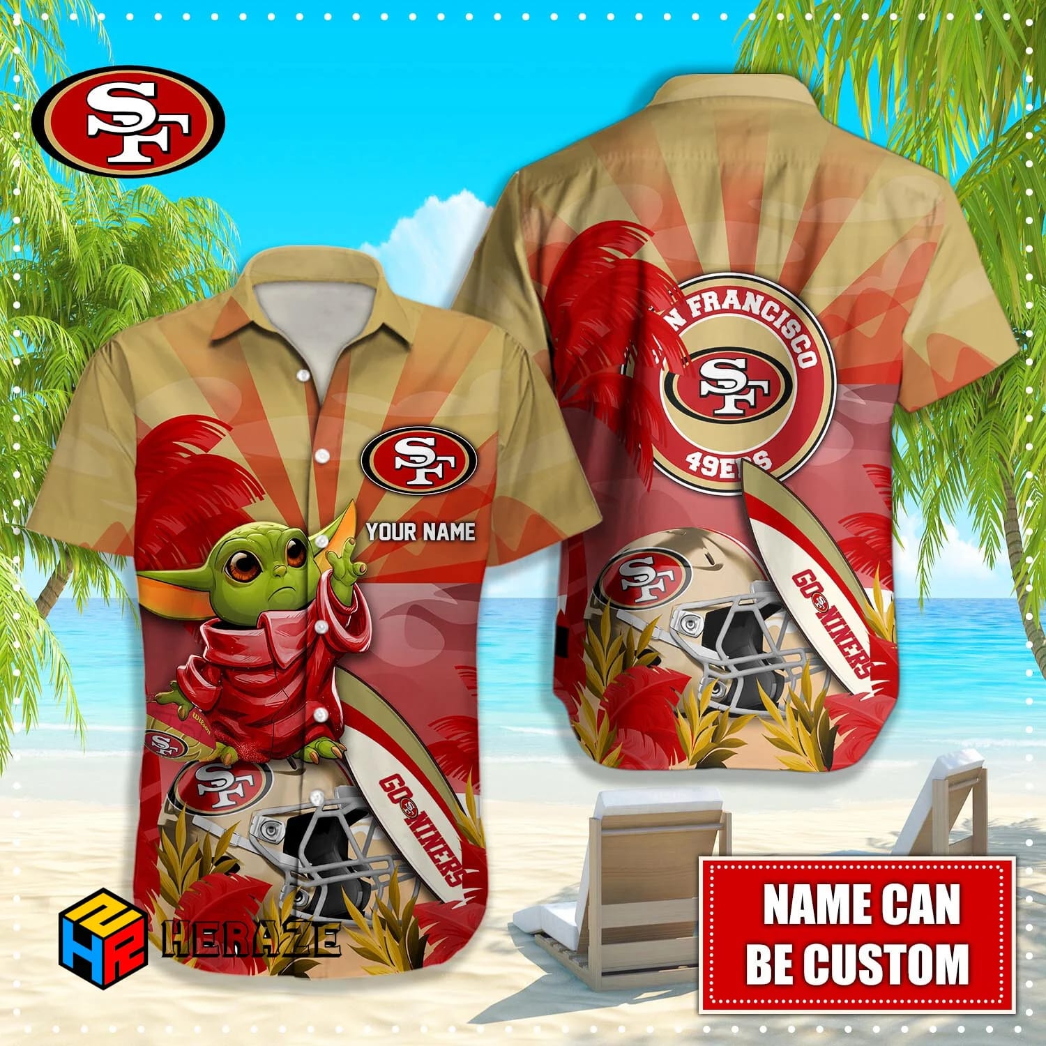 Custom Name San Francisco 49ers NFL Aloha Hawaiian Shirt 