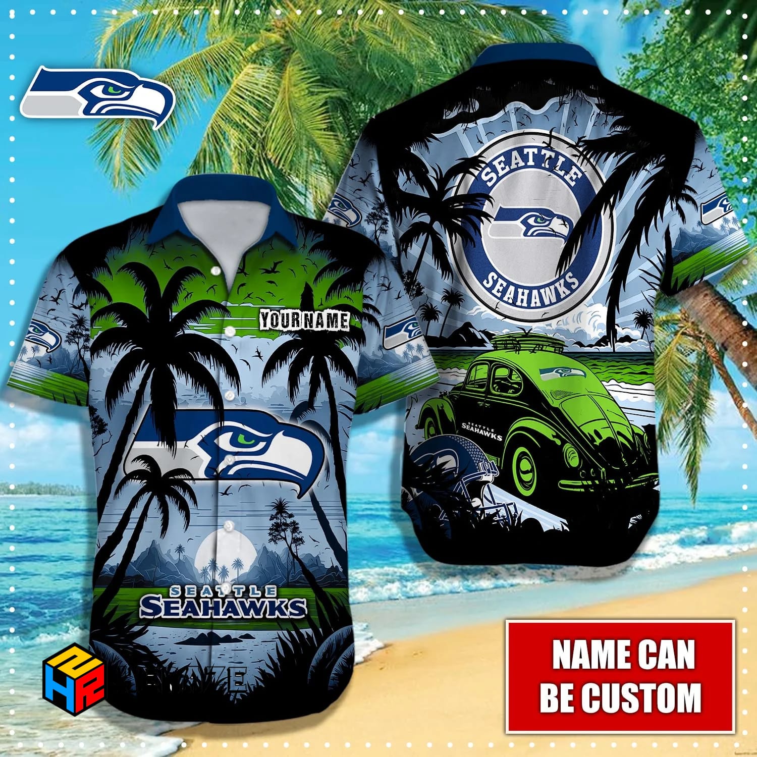 Custom Name Seattle Seahawks NFL Aloha Hawaiian Shirt Kijzdb