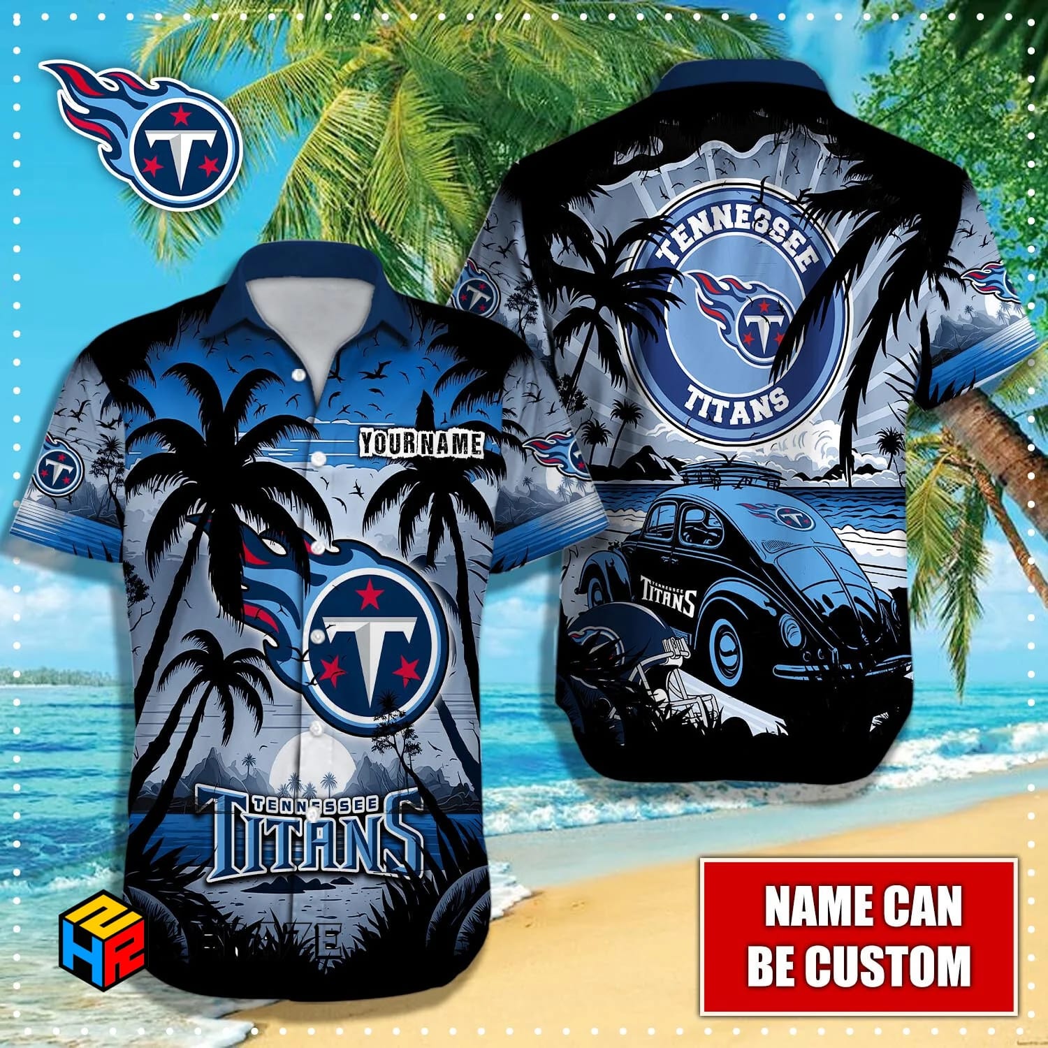 Custom Name Tennessee Titans NFL Aloha Hawaiian Shirt M7kvqg