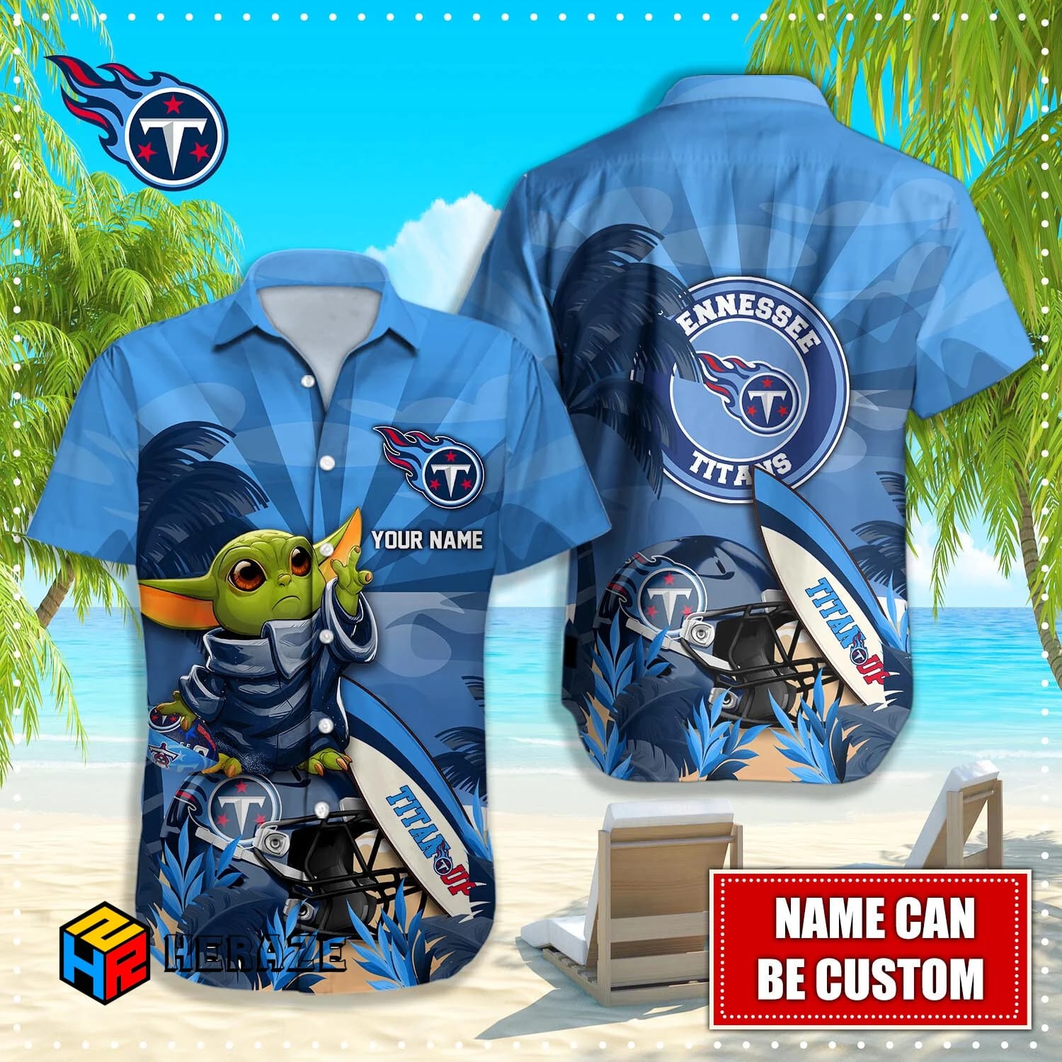 Custom Name Tennessee Titans NFL Aloha Hawaiian Shirt Mbfyzs