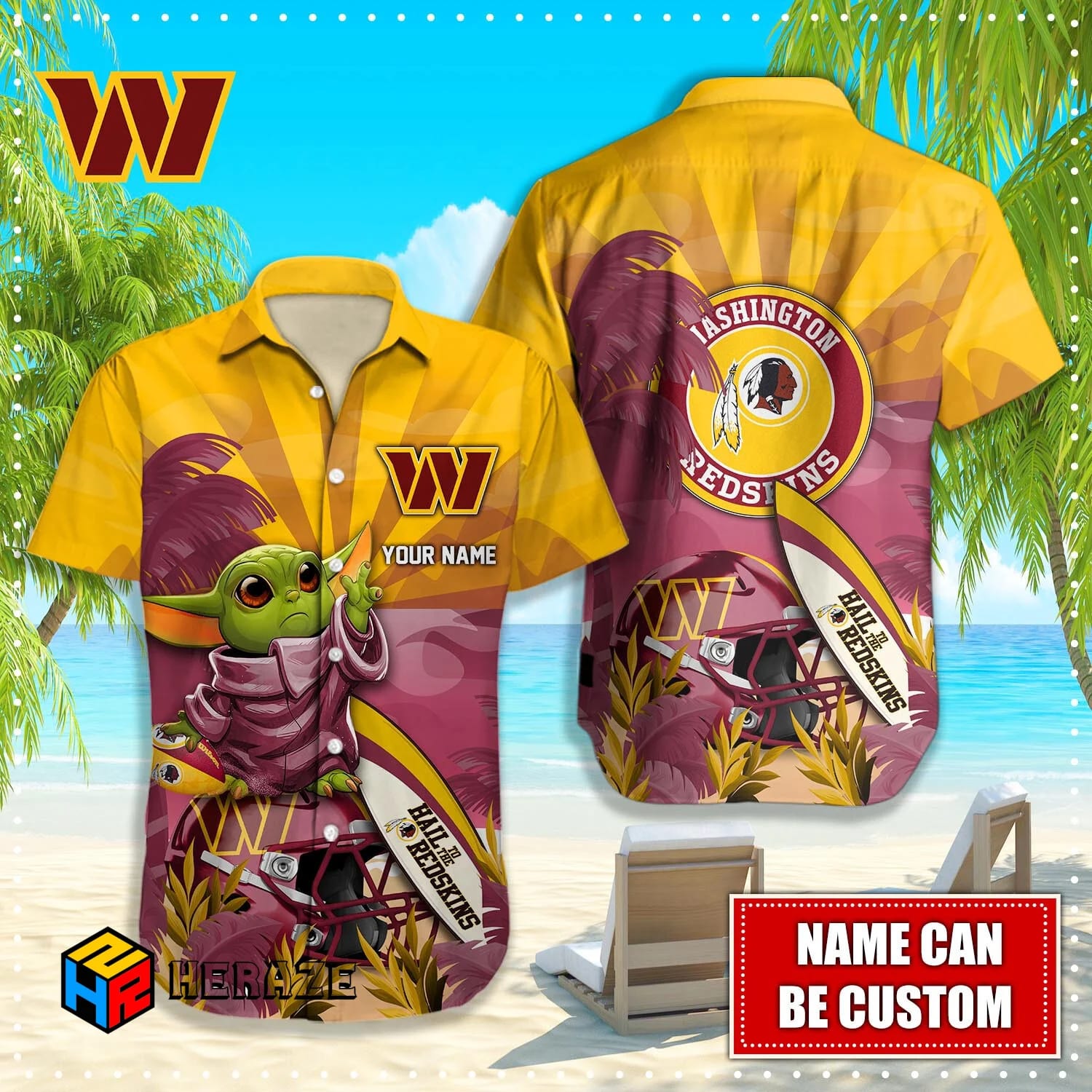 Custom Name Washington Commanders NFL Aloha Hawaiian Shirt Mvkmyp