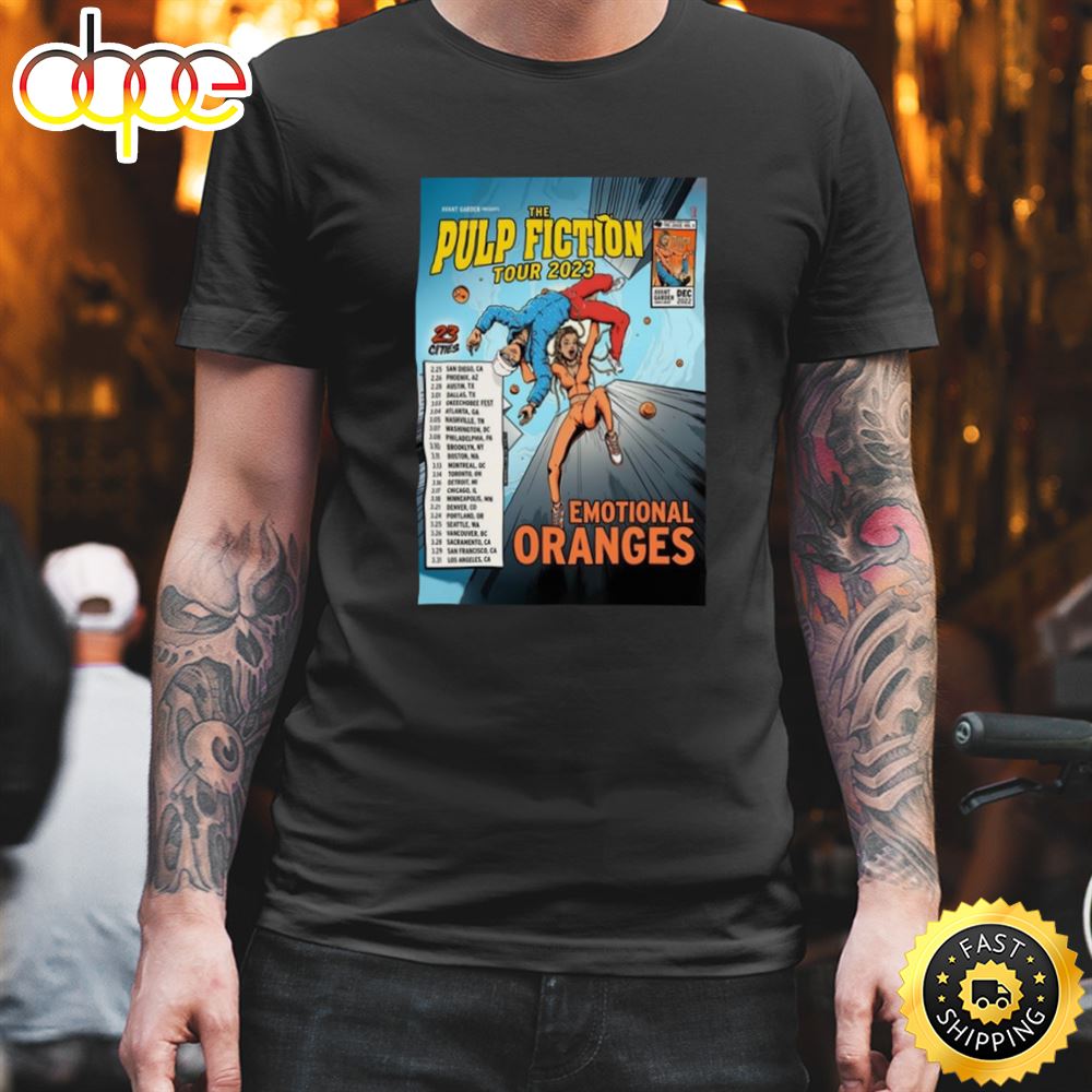 Emotional Oranges The Pulp Fiction Tour 2023 Portrait T Shirt P08gdo