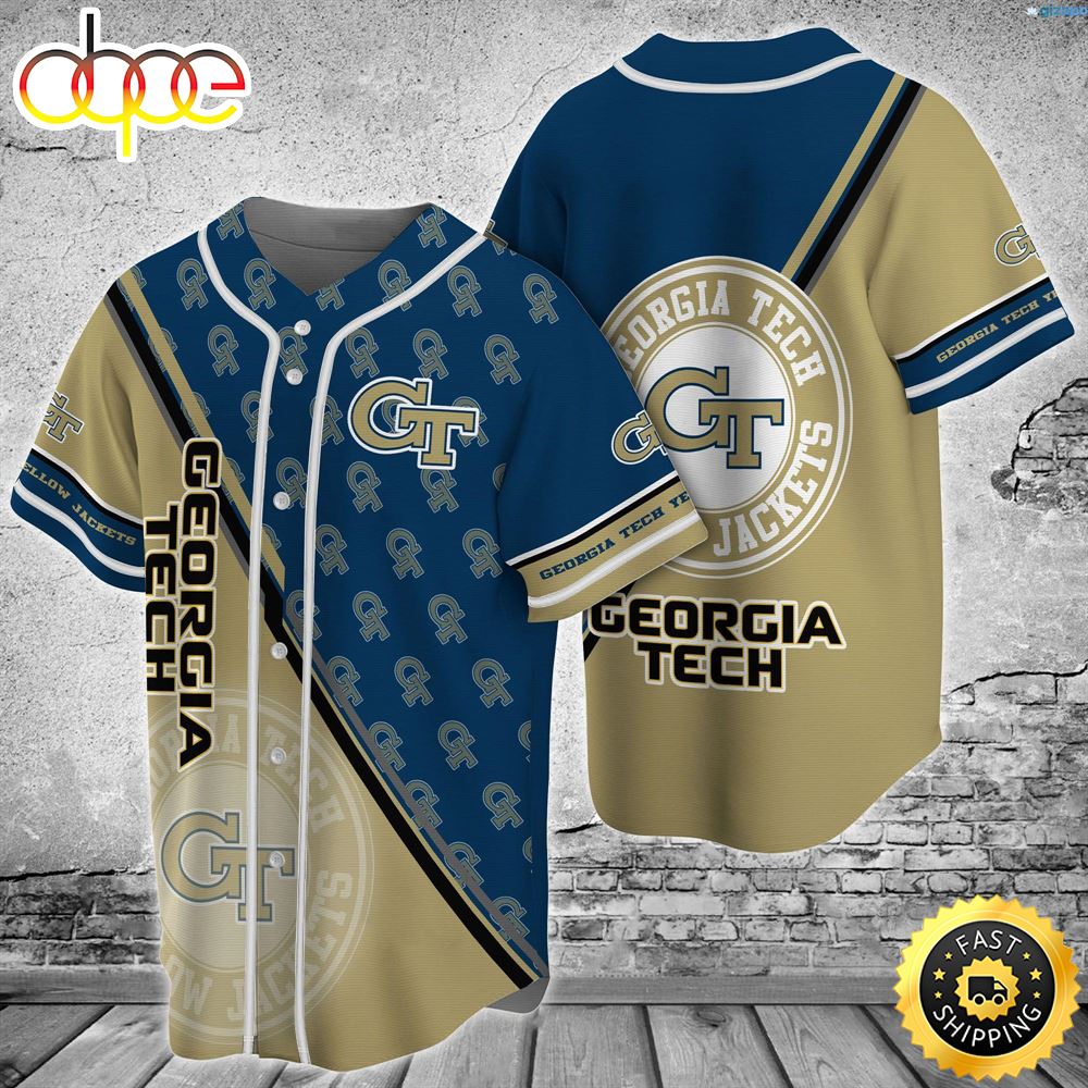Georgia Tech Yellow Jackets NFL Baseball Jersey Shirt For Fans Hnvk1p