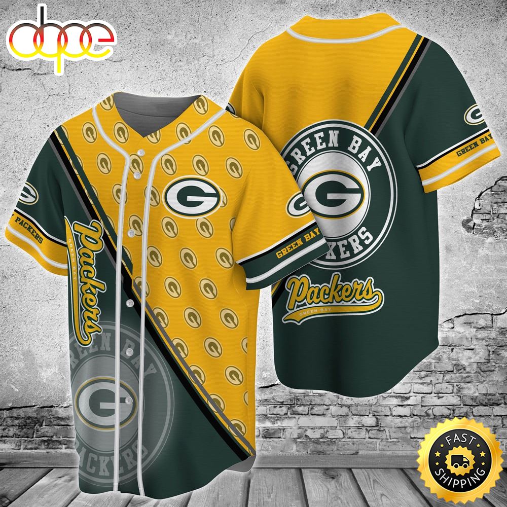 Green Bay Packers NFL Baseball Jersey Shirt Npjxem