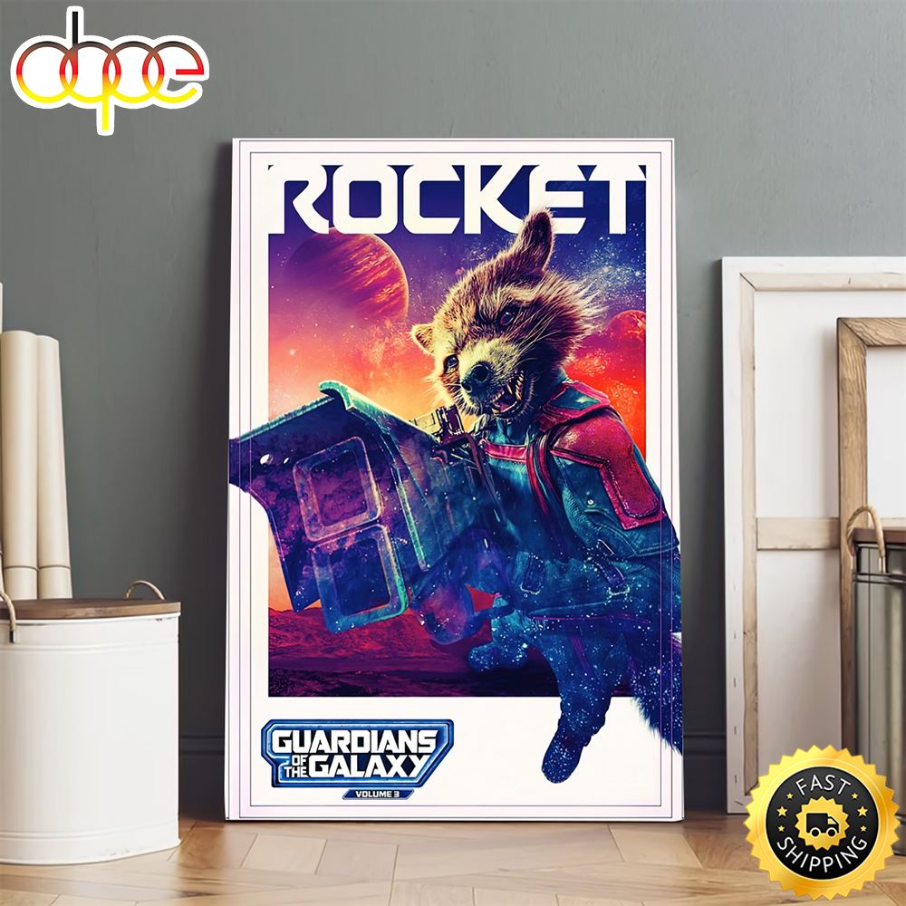 Guardians Of The Galaxy Volume 3 Rocket Movie 2023 Poster Canvas Ddzjym