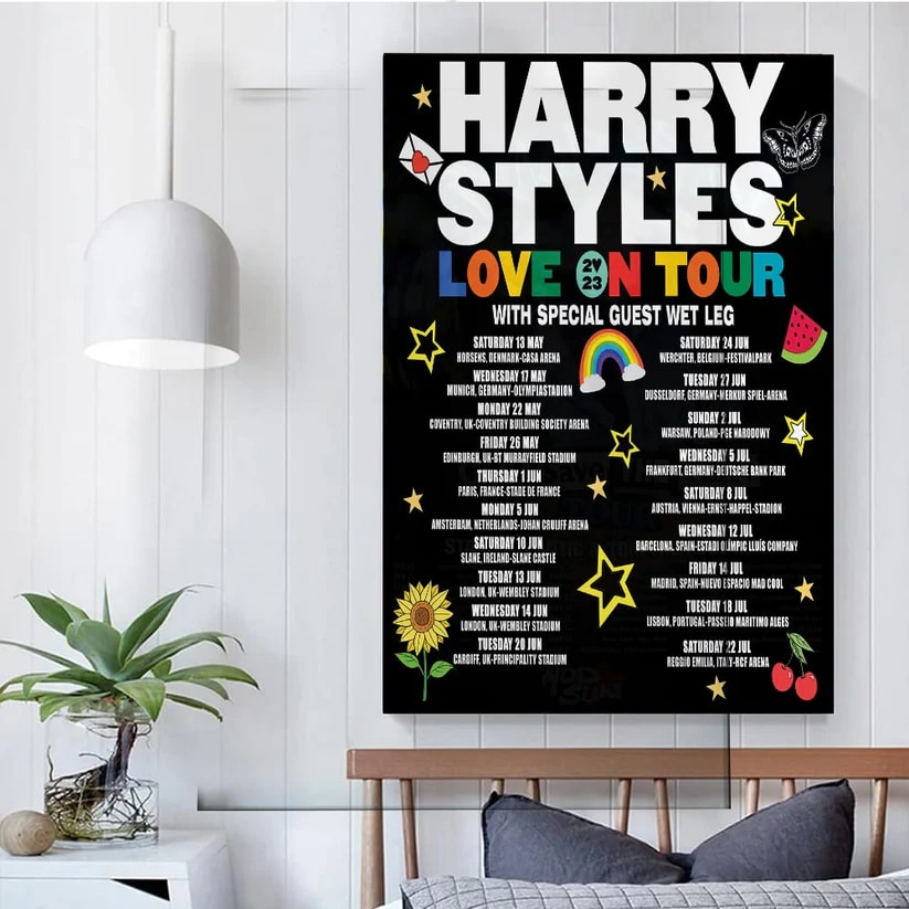 Harry Styles Love On Tour 2023 World Tour Music 2023 Unisex Gift For Fan Poster Canvas Zrmpzy